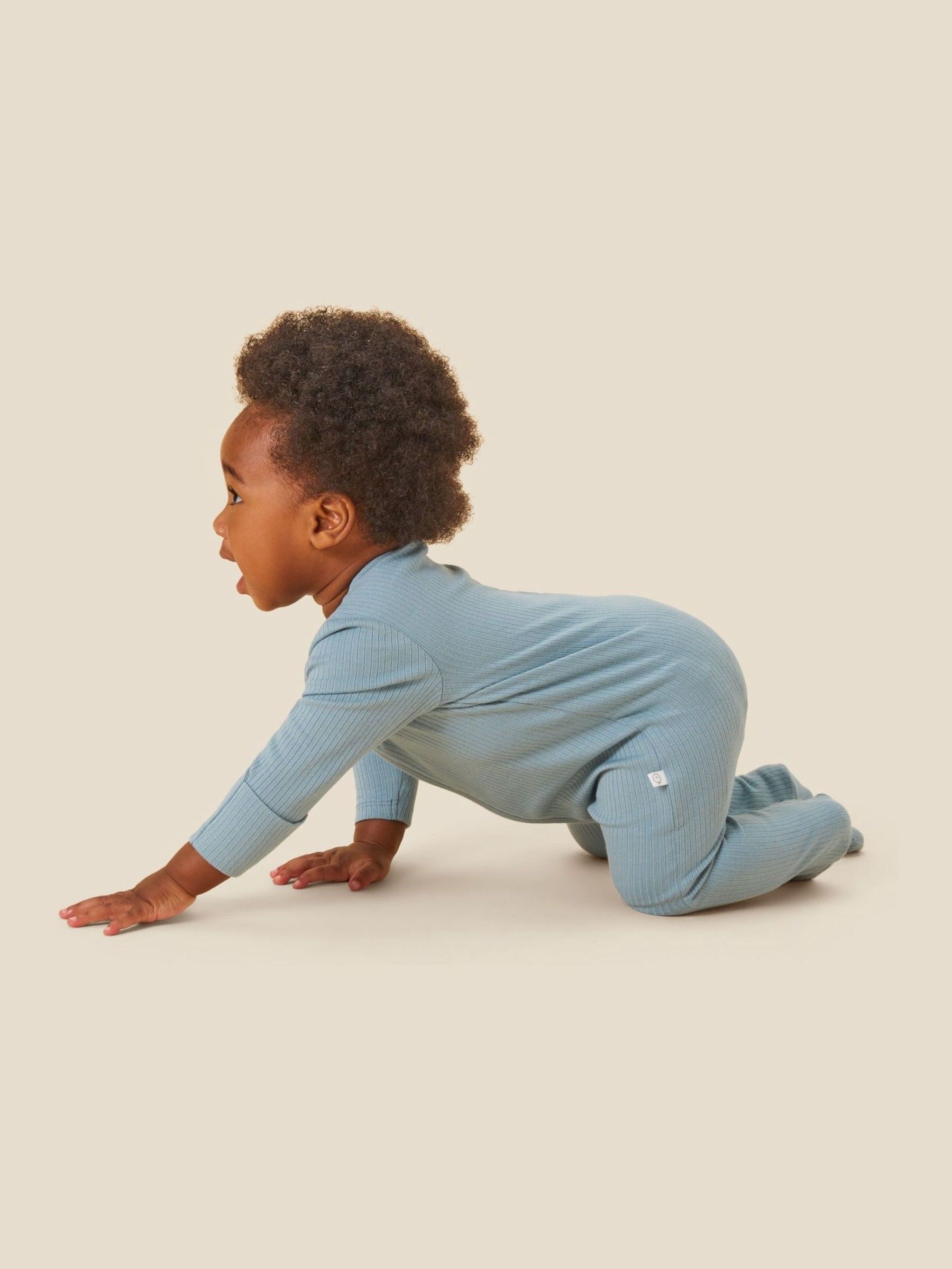 MORI Blue Stretch Supersoft 2 Way Zip Sleepsuit - Image 3 of 6