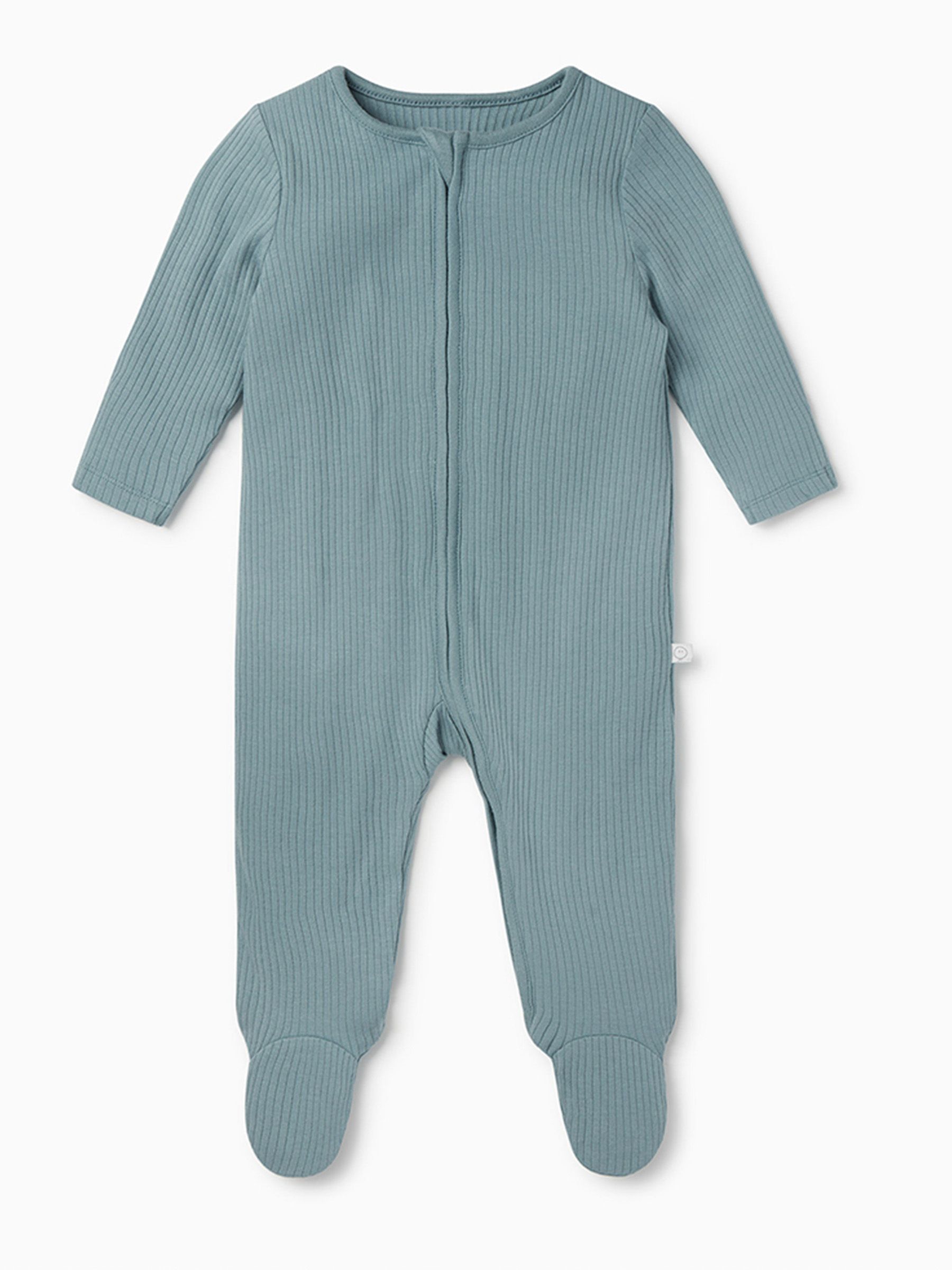 MORI Blue Stretch Supersoft 2 Way Zip Sleepsuit - Image 4 of 6