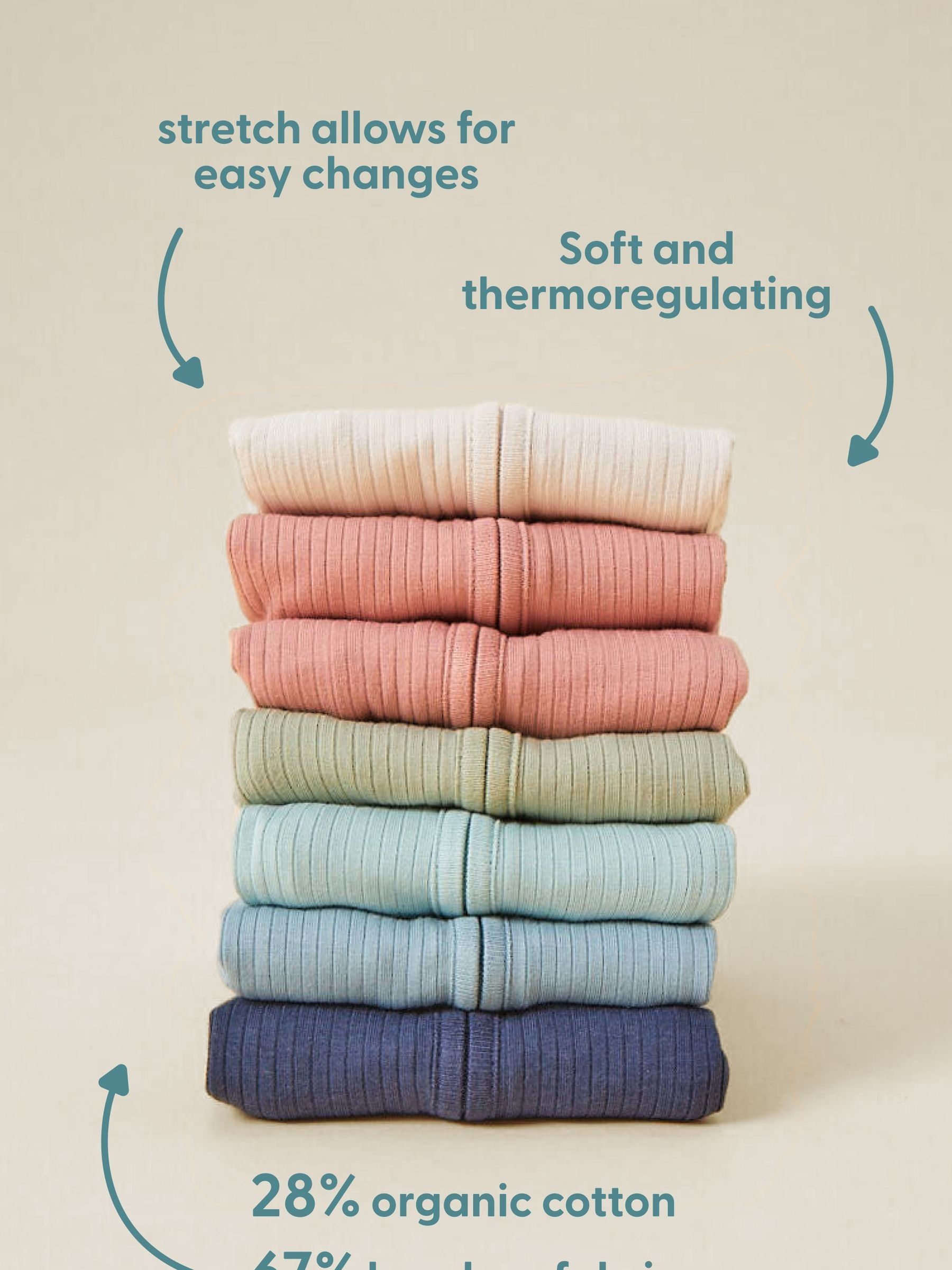 MORI Blue Stretch Supersoft 2 Way Zip Sleepsuit - Image 6 of 6