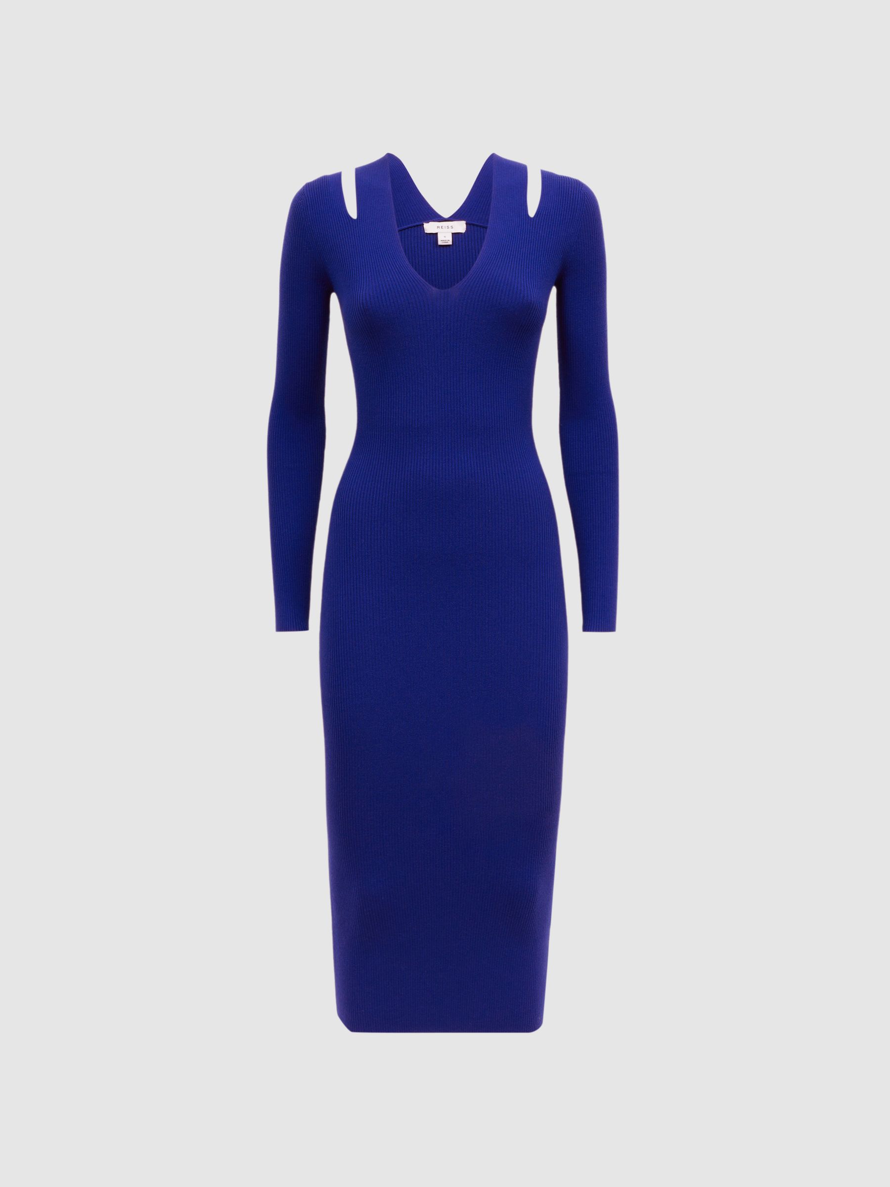Bodycon Knitted Midi Dress in Purple - Image 2 of 4