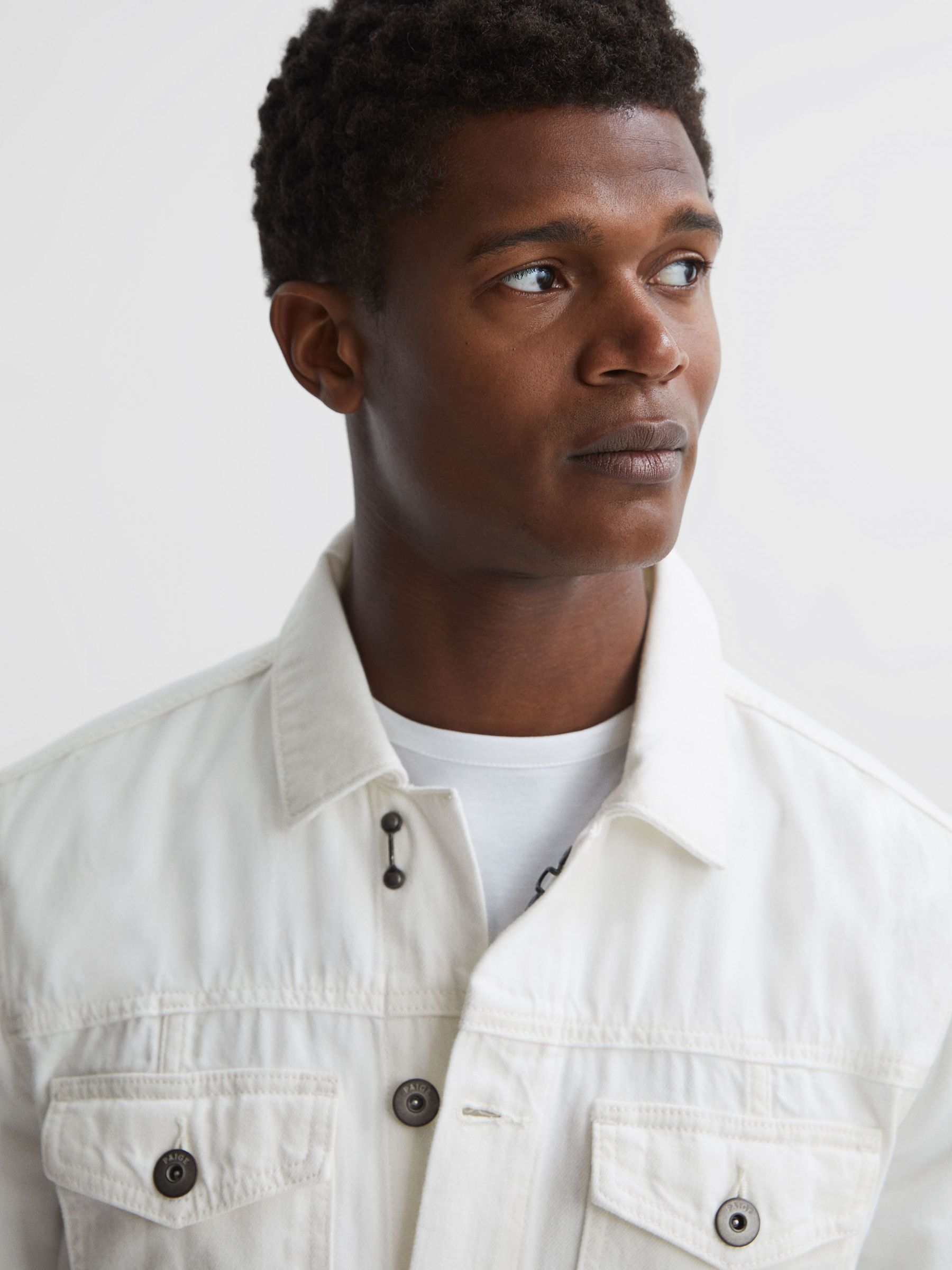 Paige Denim Button Through Jacket in Vintage Prism Glow - Image 3 of 6