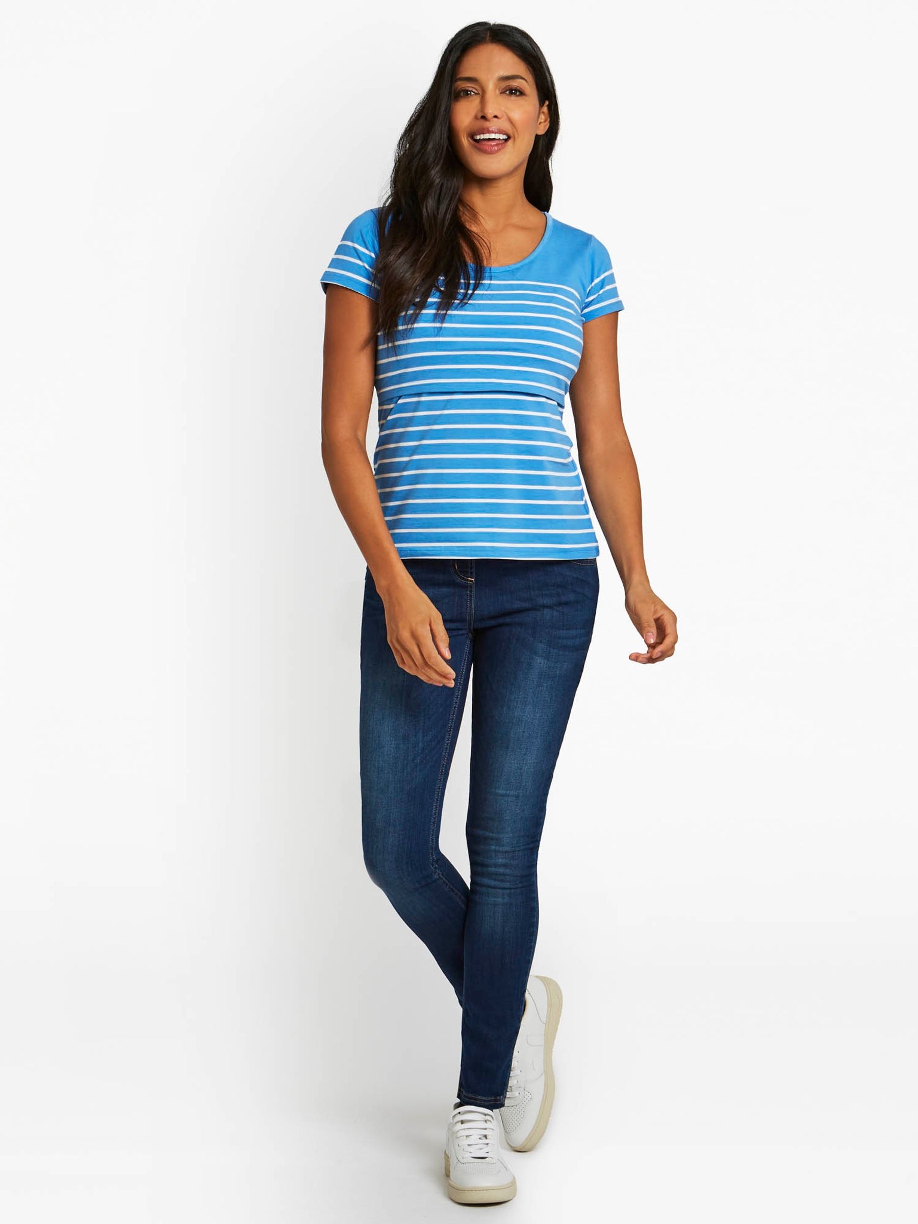 Blue Breton Stripe Nursing T-Shirt - Image 3 of 3
