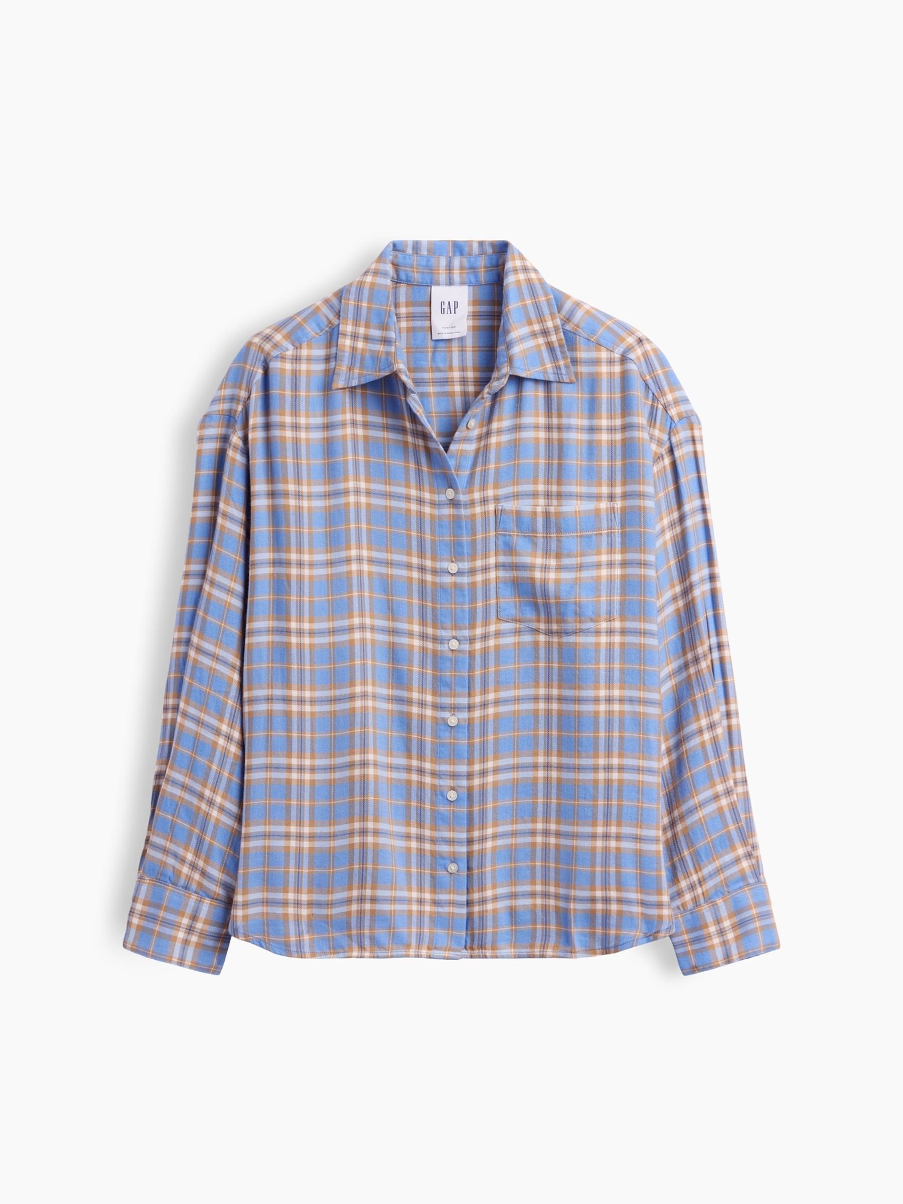 Blue Check Oversized Flannel Shirt - Image 5 of 5