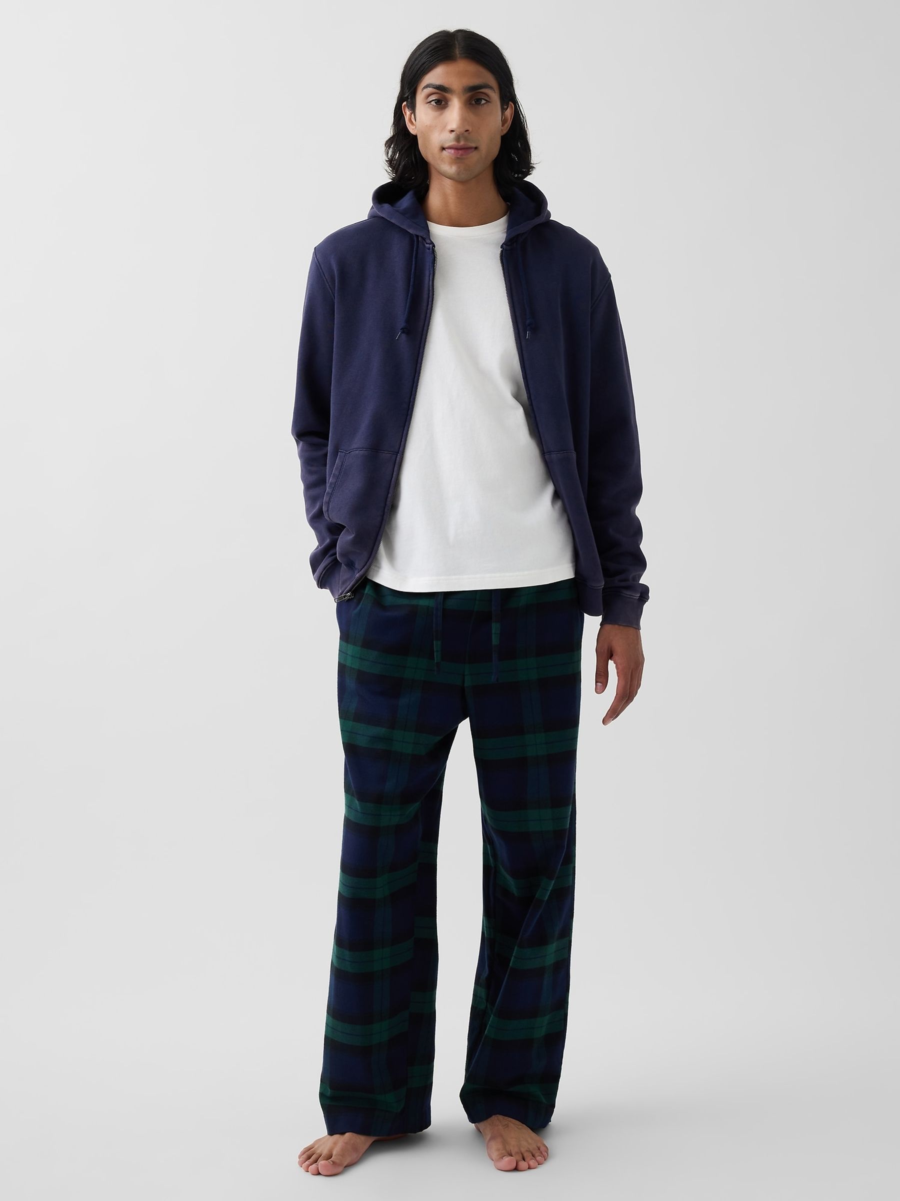Green & Navy Check Matching Family Flannel Pyjama Bottoms - Image 4 of 5