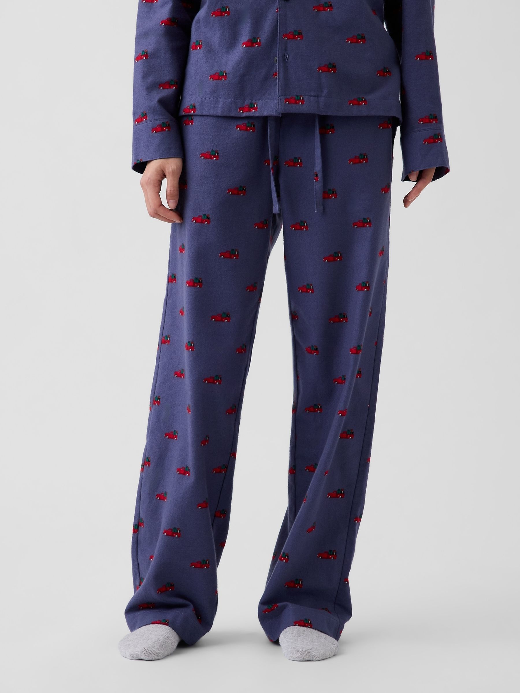 Navy Christmas Truck Softest Flannel Pyjama Bottoms - Image 1 of 5