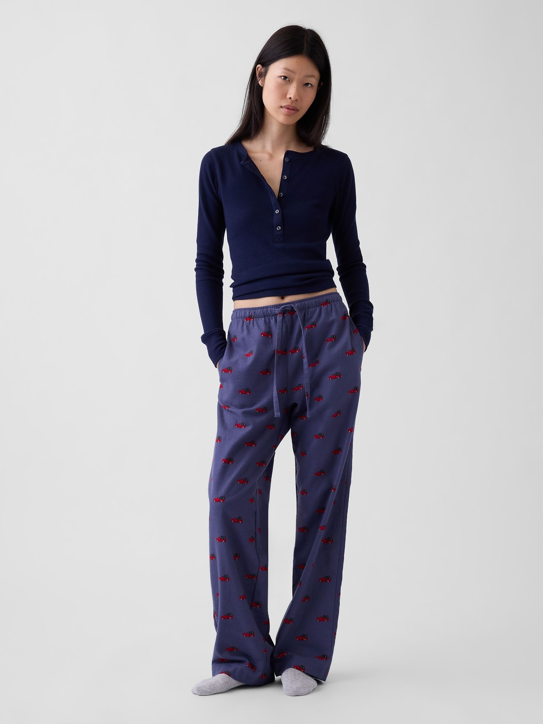 Navy Christmas Truck Softest Flannel Pyjama Bottoms - Image 3 of 5