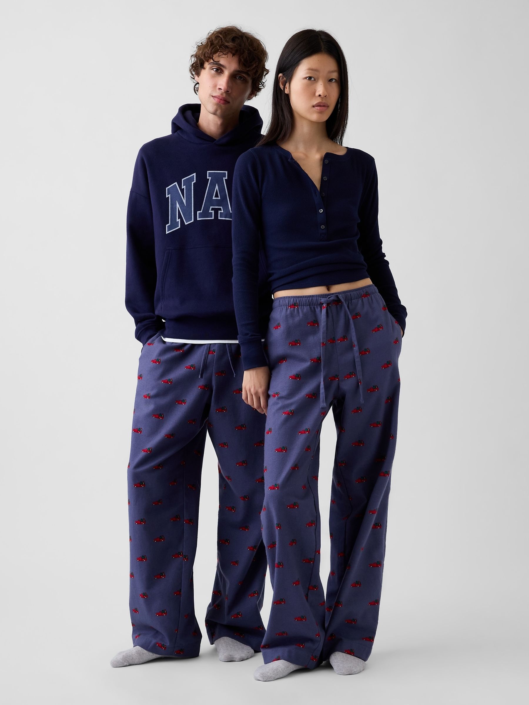 Navy Christmas Truck Softest Flannel Pyjama Bottoms - Image 5 of 5