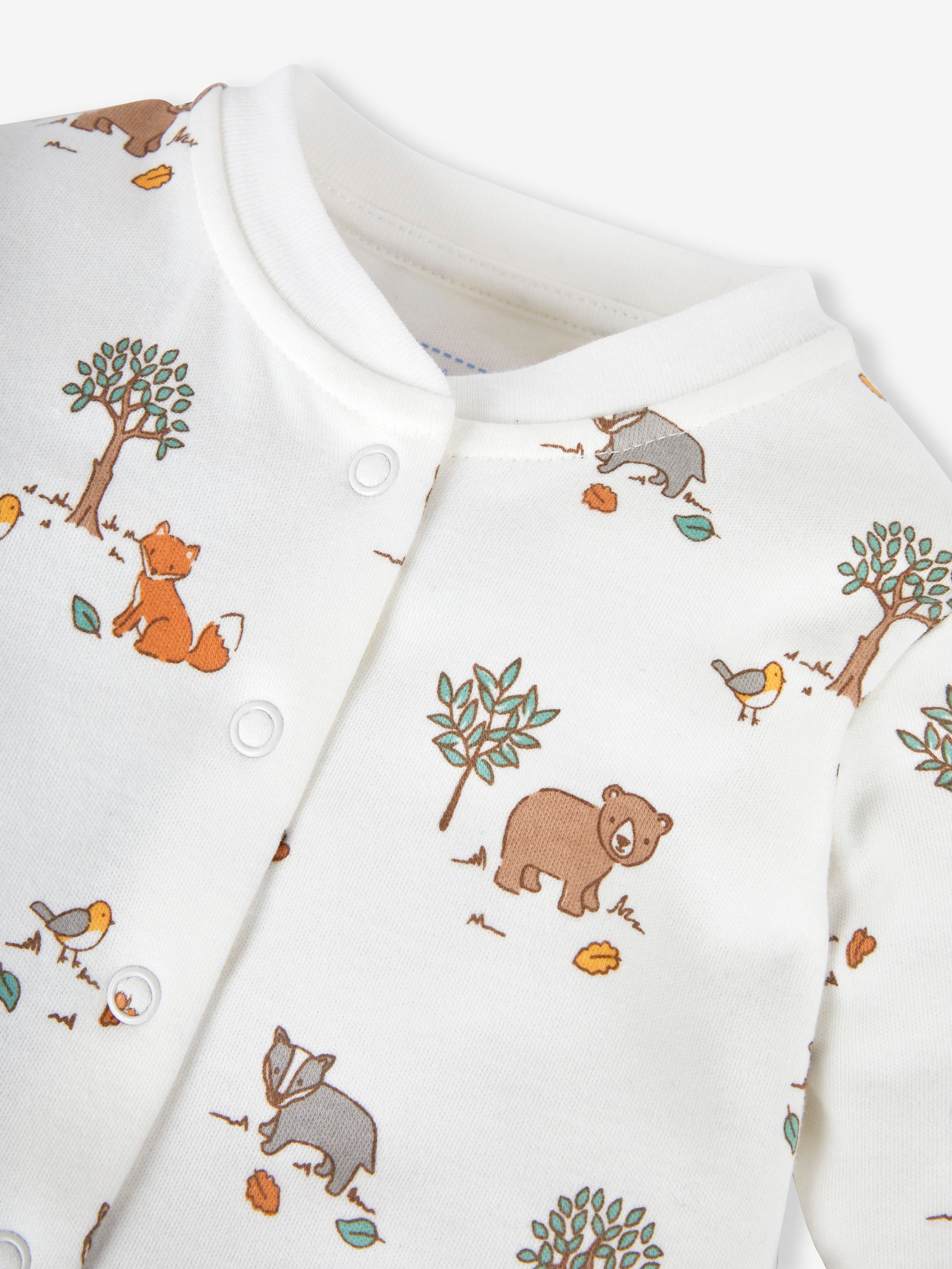 Cream Woodland Print Cotton Baby Sleepsuit - Image 2 of 2