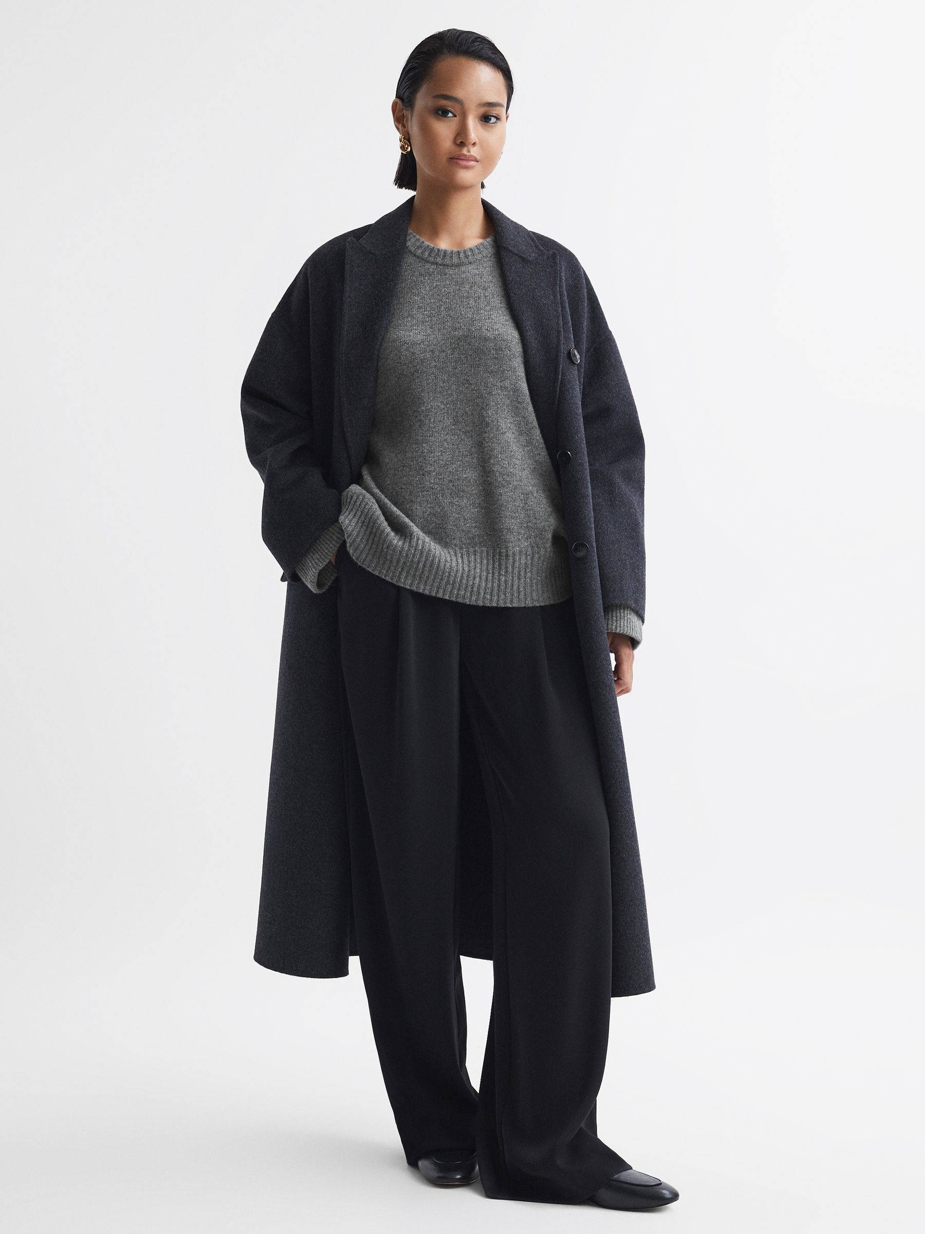 Wool-Cashmere Casual Fit Jumper in Charcoal - Image 3 of 6