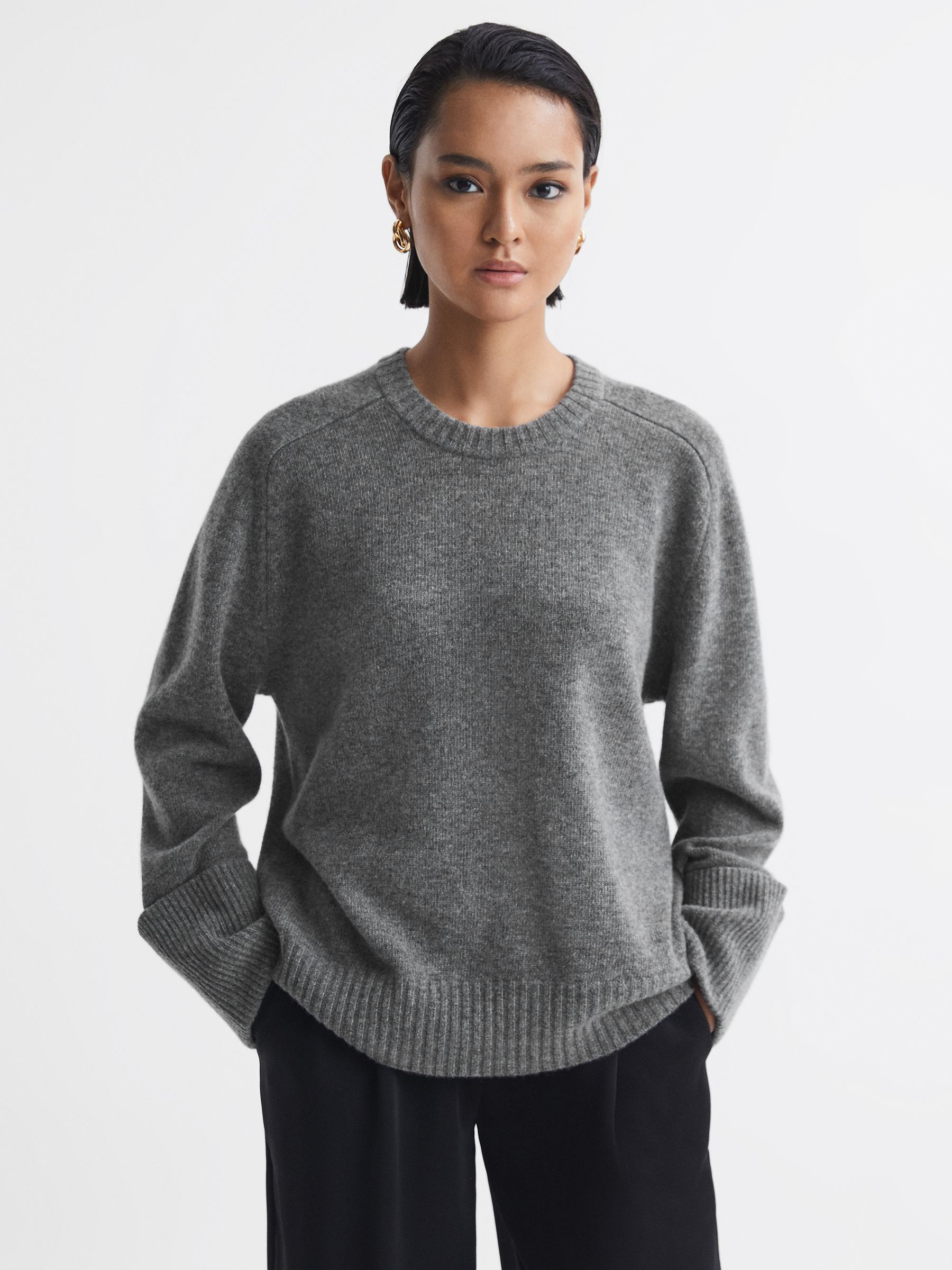 Wool-Cashmere Casual Fit Jumper in Charcoal - Image 6 of 6