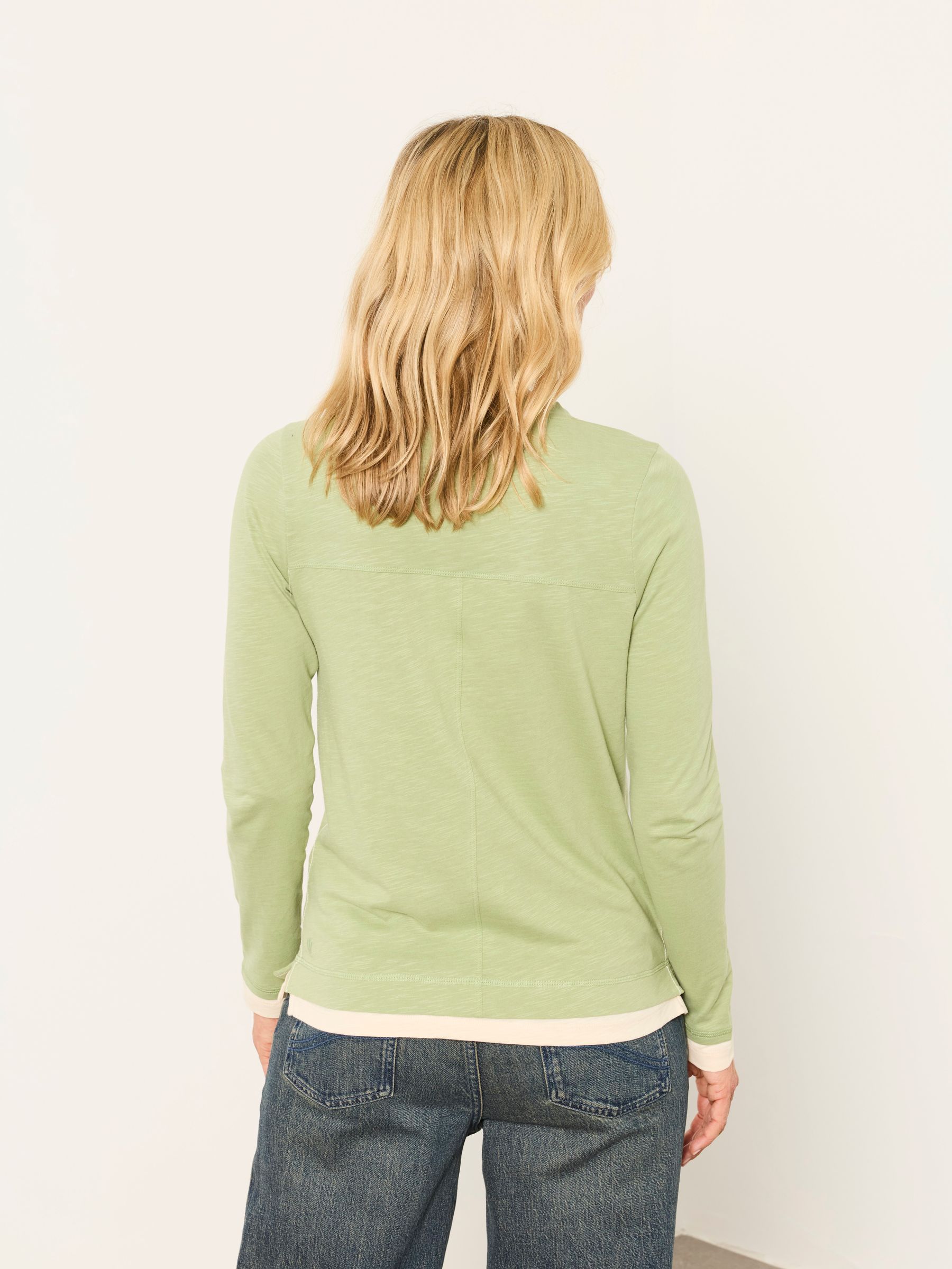 Mia Light Green Henley Top - Image 2 of 5
