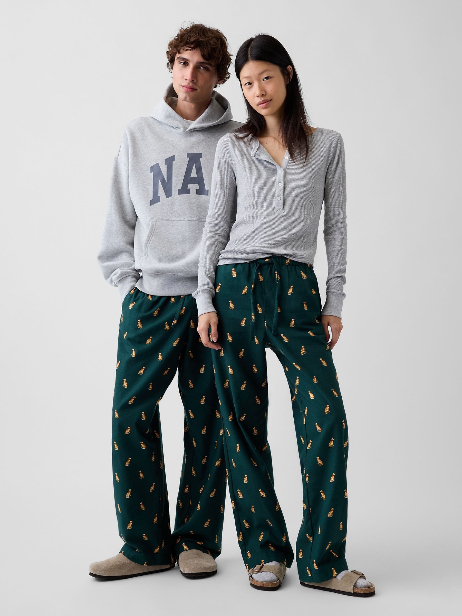 Green Dog Print Softest Flannel Pyjama Bottoms - Image 1 of 5