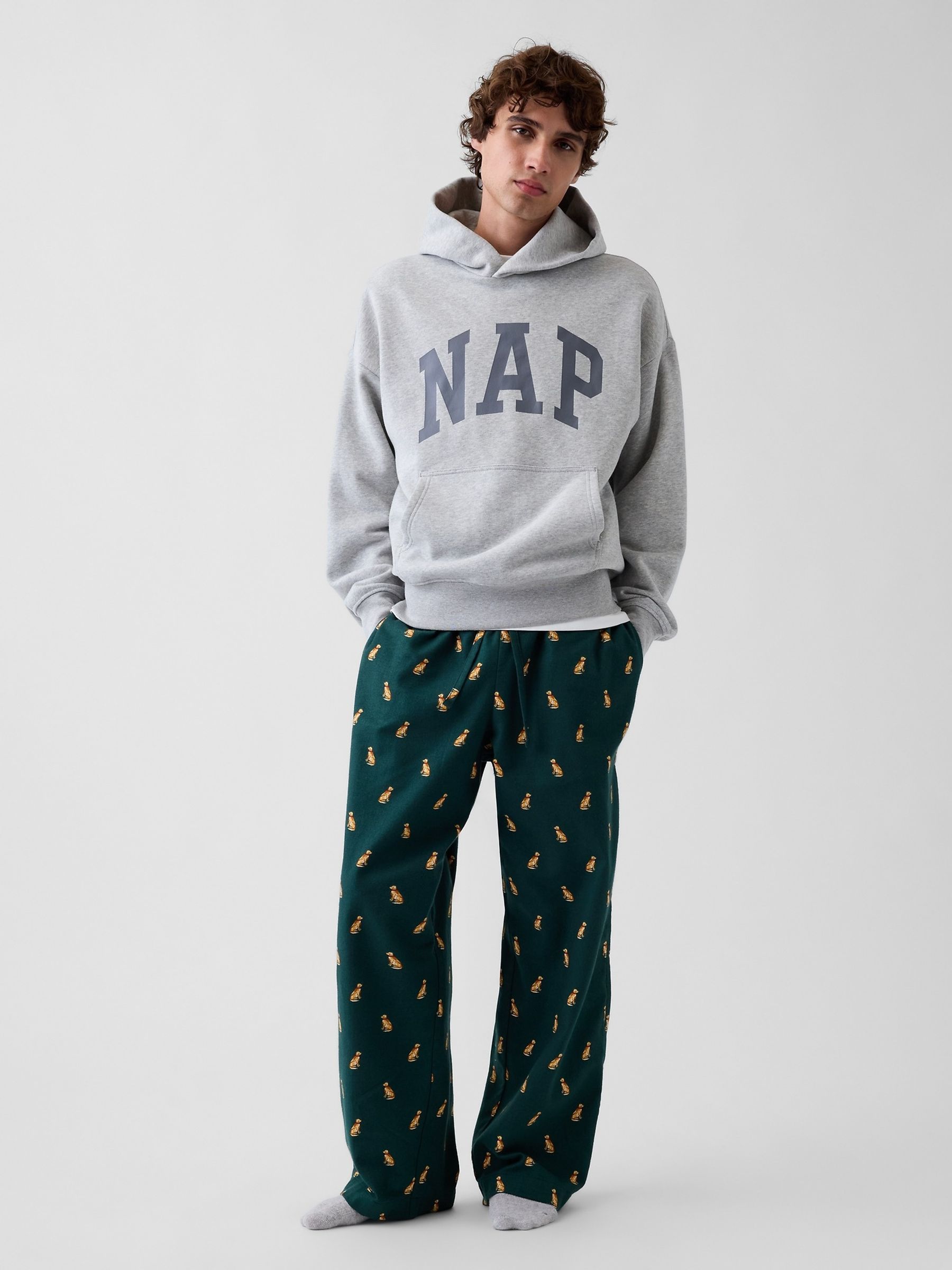 Green Dog Print Softest Flannel Pyjama Bottoms - Image 3 of 5