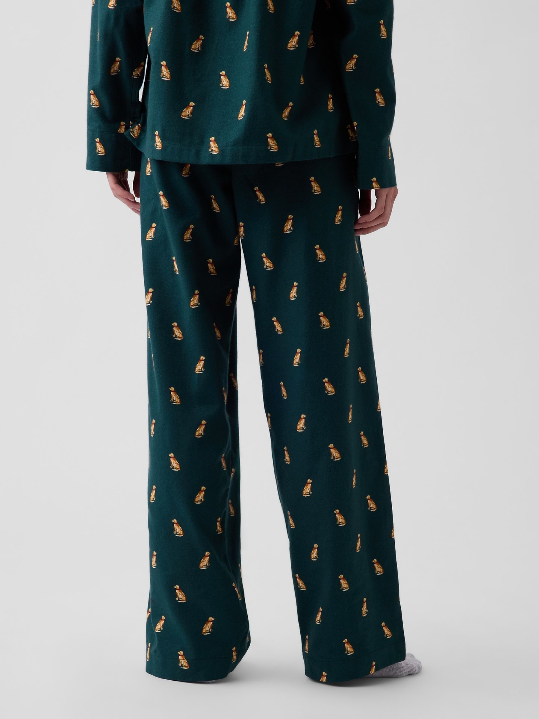 Green Dog Print Softest Flannel Pyjama Bottoms - Image 5 of 5