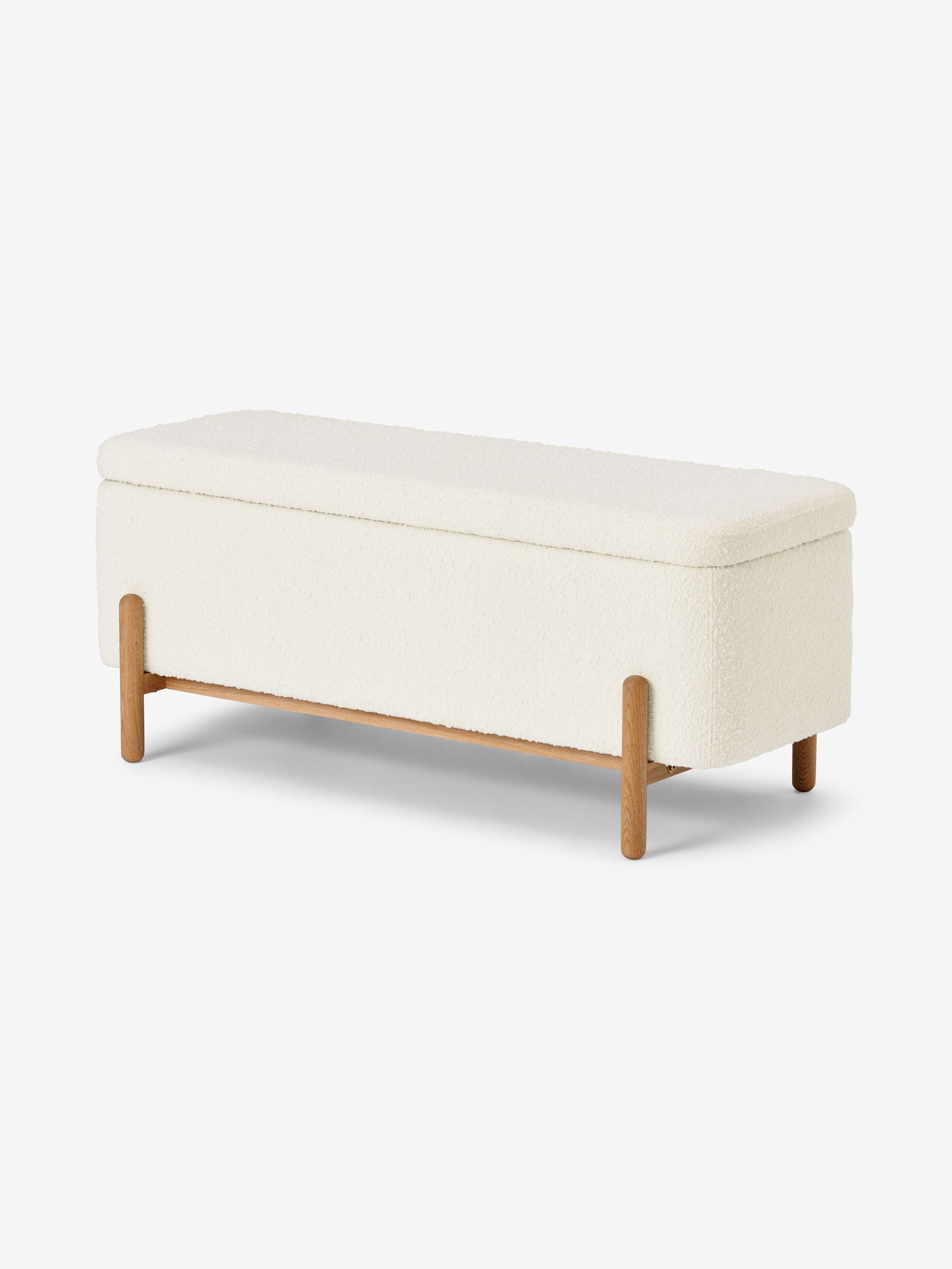 Asare Storage Ottoman Bench in White - Image 2 of 4