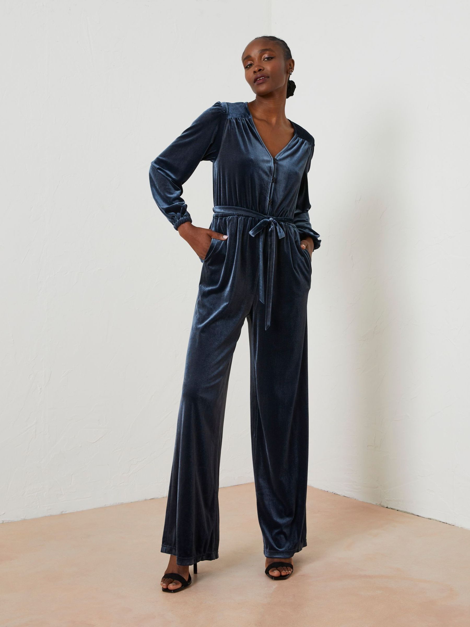 Blue Juniper Velvet Jumpsuit FatFace