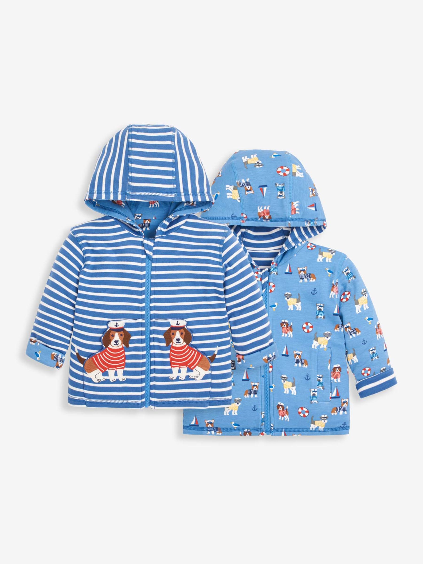 Indigo Kids Nautical Dog Appliqué Reversible Hoodie - Image 1 of 5