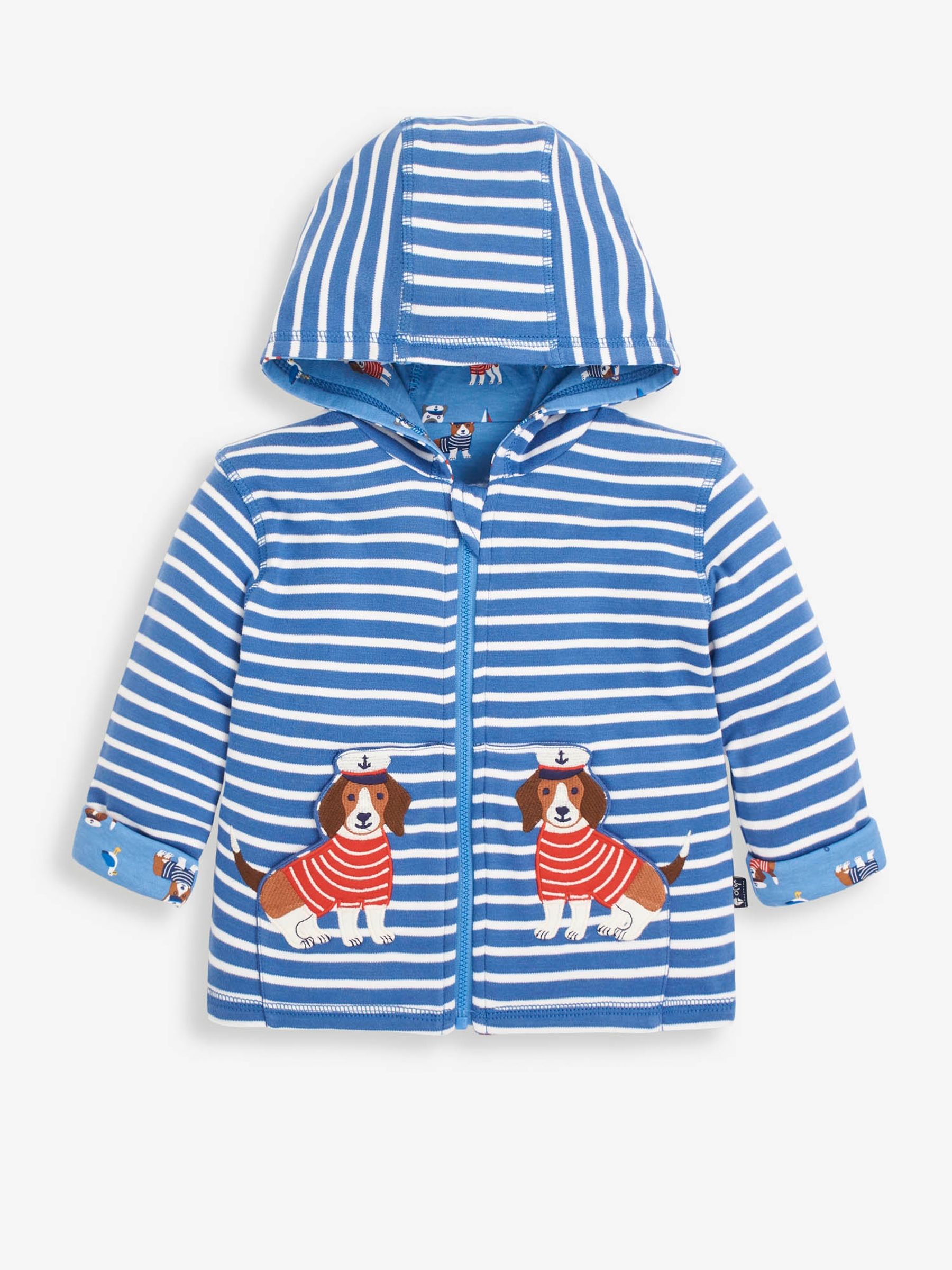 Indigo Kids Nautical Dog Appliqué Reversible Hoodie - Image 2 of 5