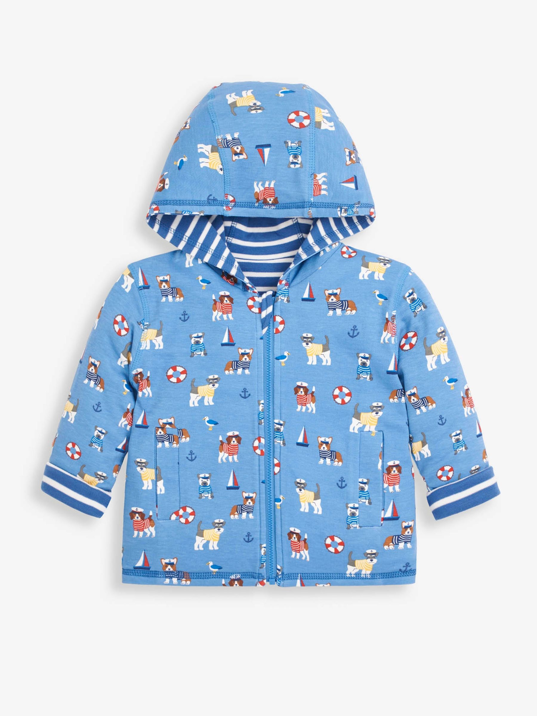 Indigo Kids Nautical Dog Appliqué Reversible Hoodie - Image 3 of 5
