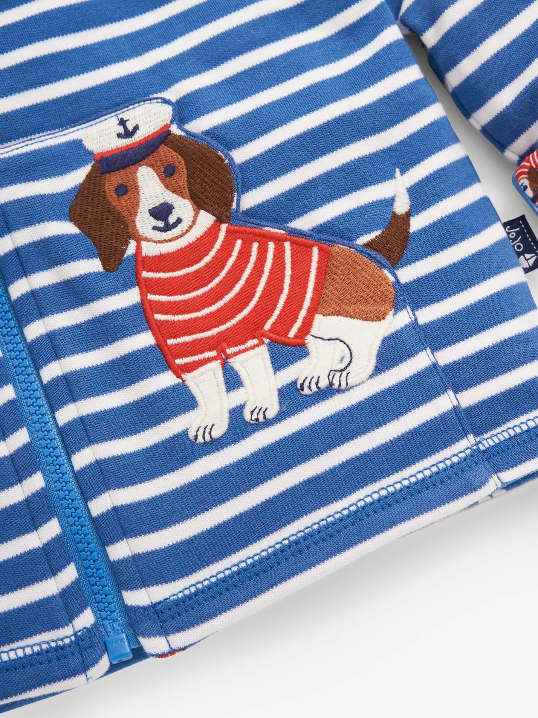 Indigo Kids Nautical Dog Appliqué Reversible Hoodie - Image 5 of 5