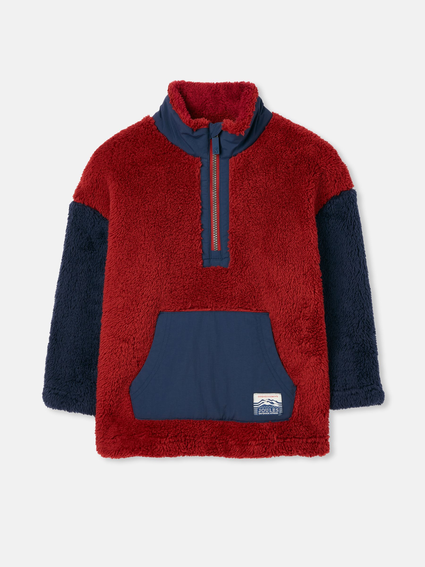 Always Cosy Red/Navy Blue Half Zip Borg Fleece - Image 1 of 5