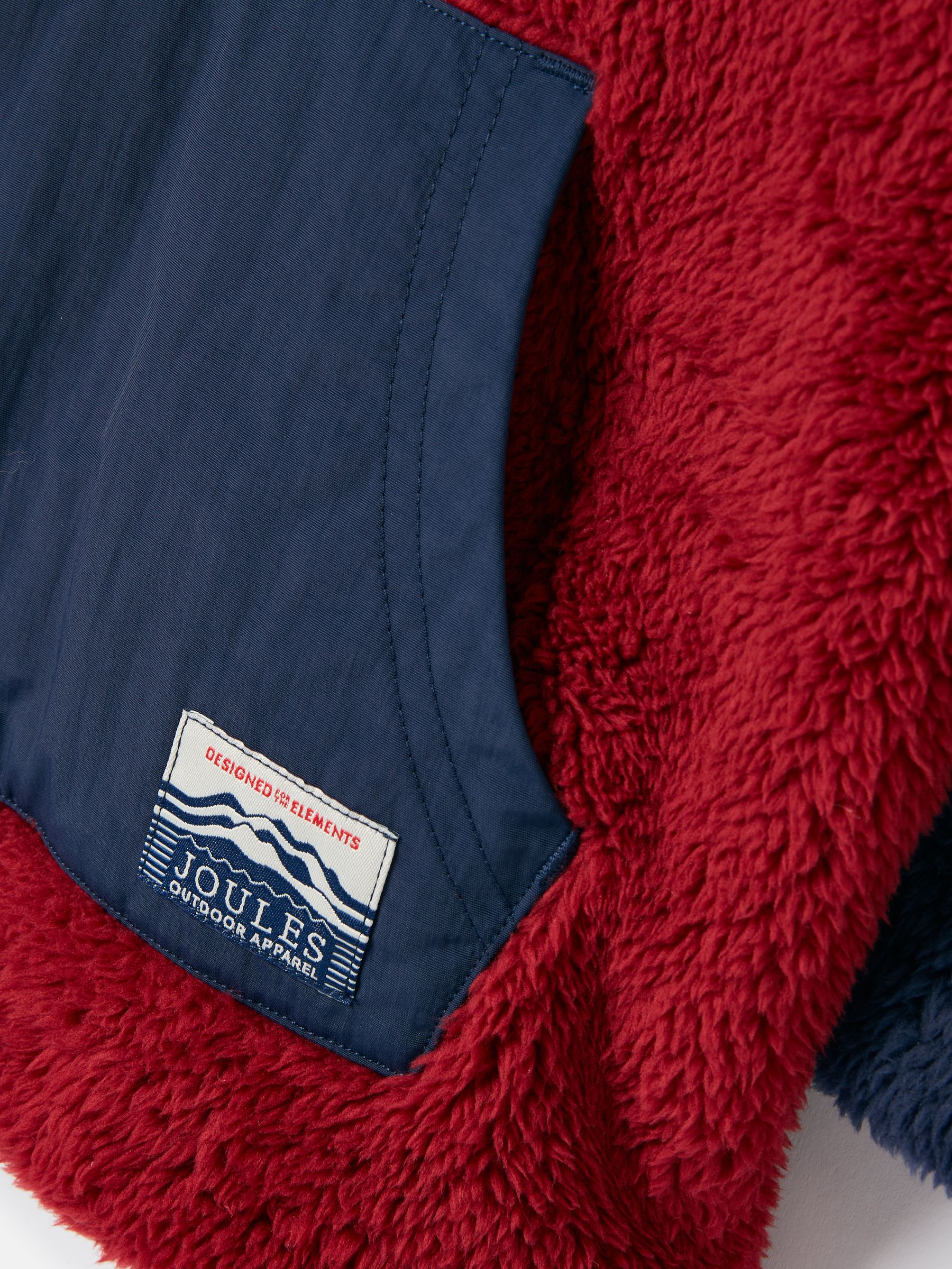 Always Cosy Red/Navy Blue Half Zip Borg Fleece - Image 4 of 5
