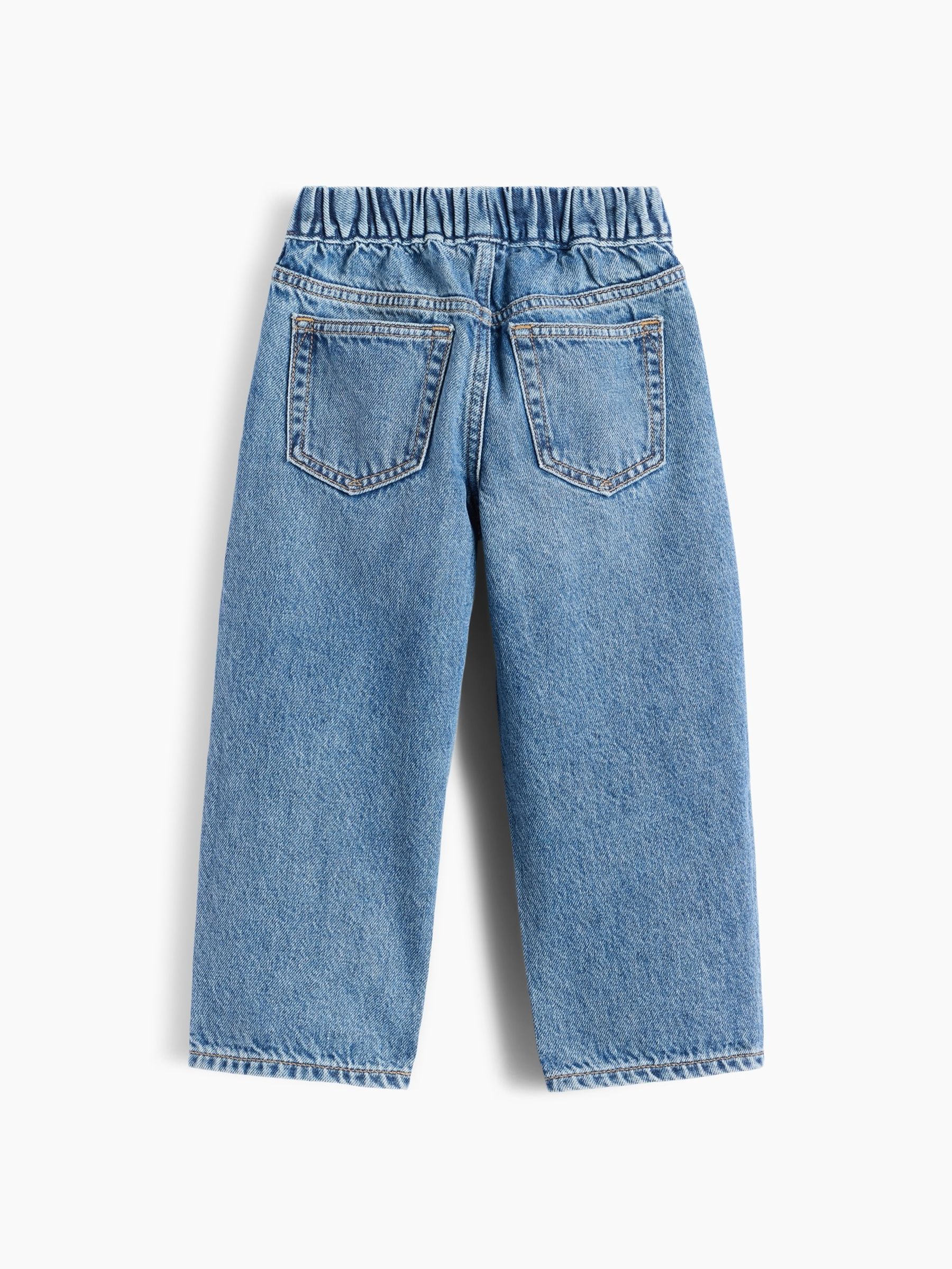 Medium Wash Pull On Baggy Jeans - Image 3 of 4