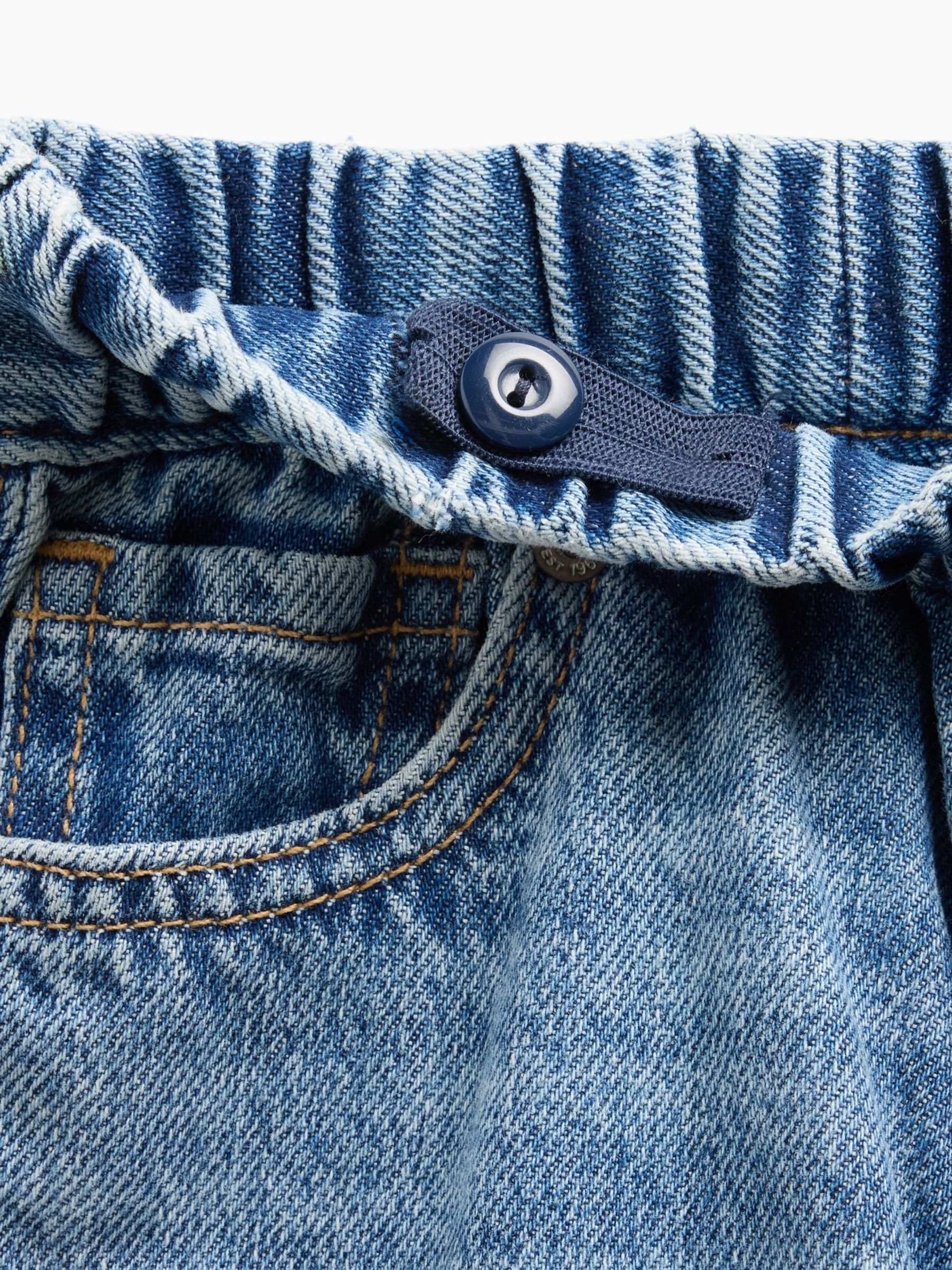 Medium Wash Pull On Baggy Jeans - Image 4 of 4 Medium Wash Pull On Baggy Jeans - Image 4 of 4