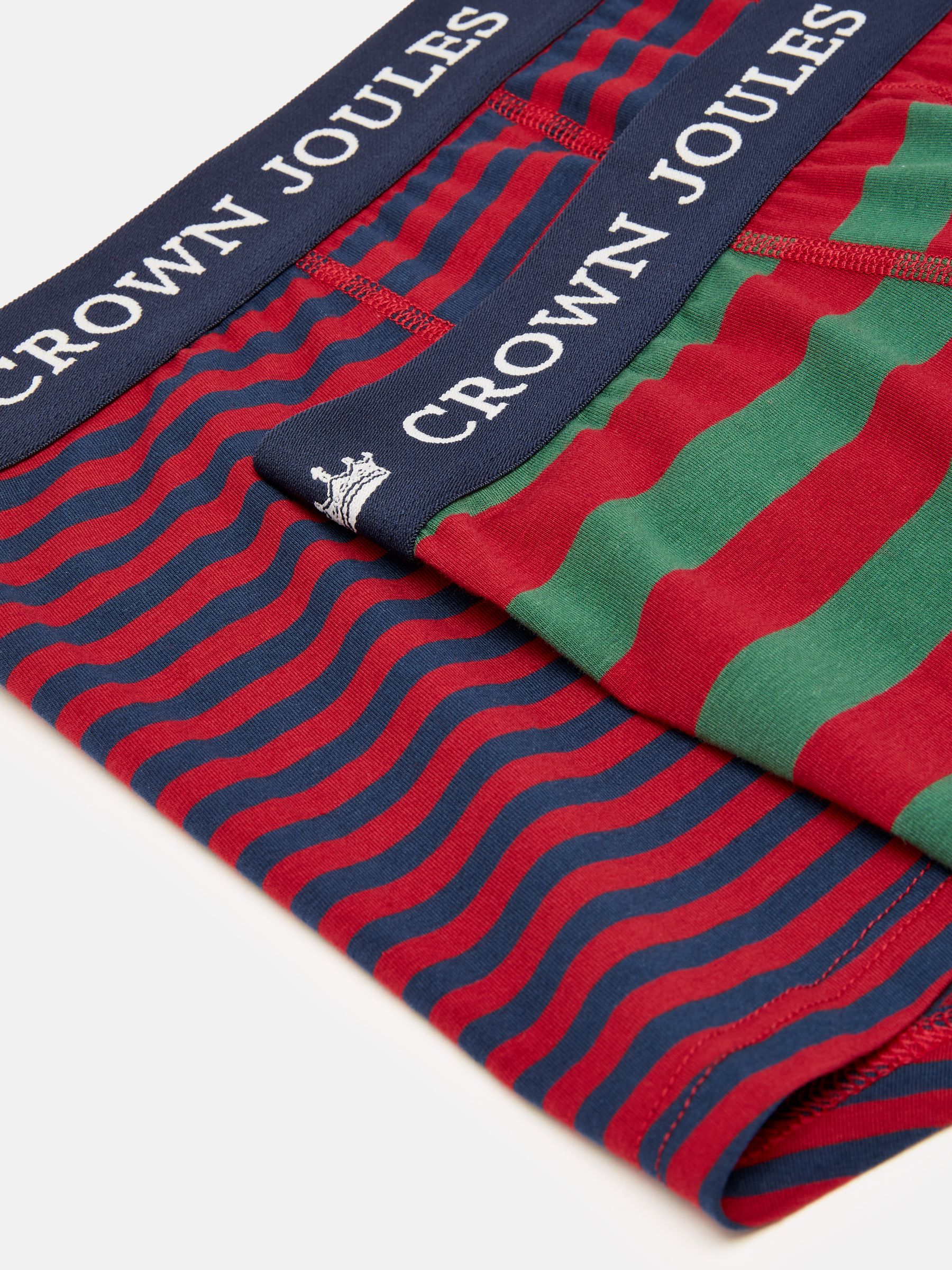 Crown Joules Red Stripe Cotton Boxer Briefs (2 Pack) - Image 4 of 4