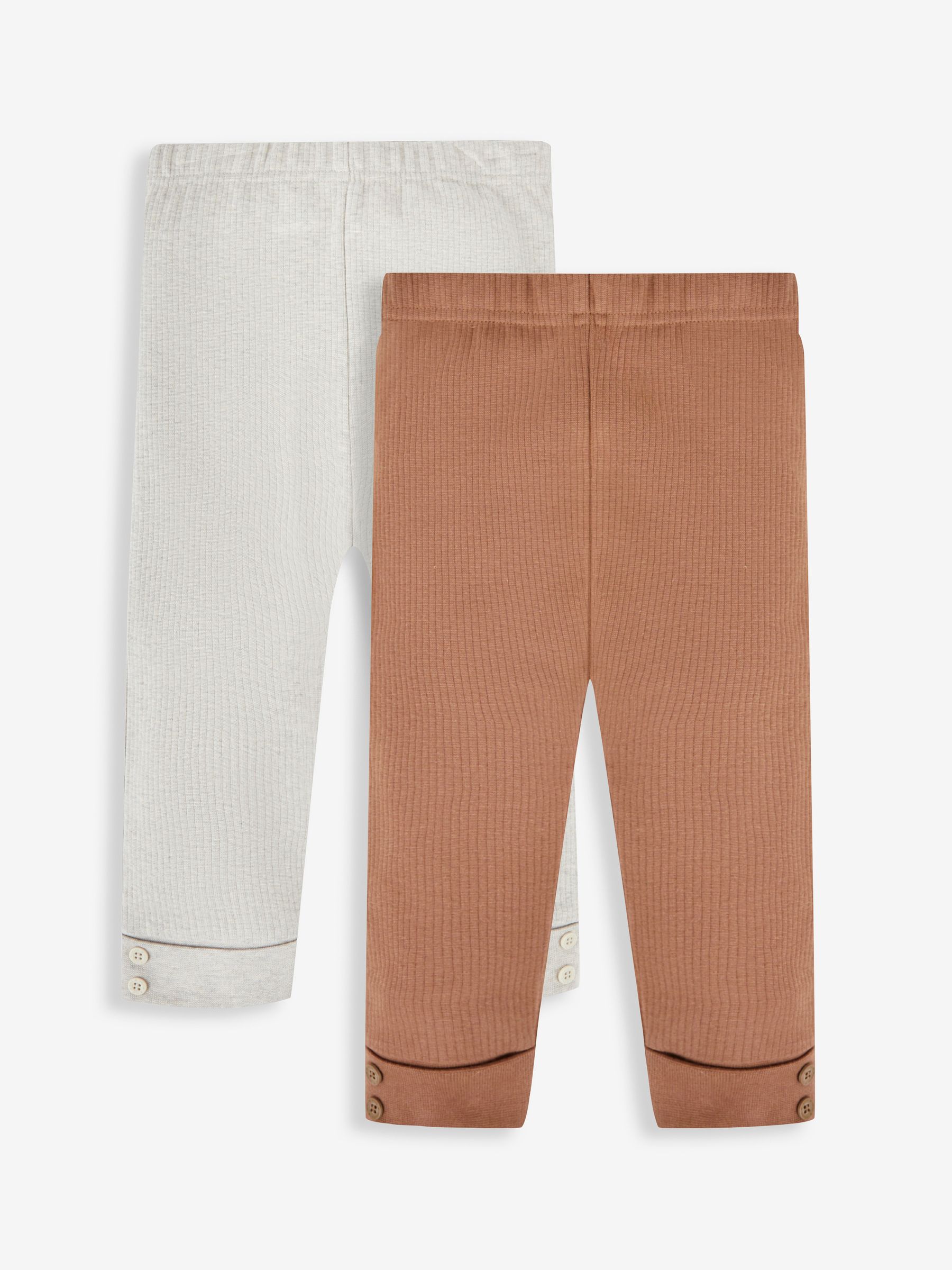 Brown & Natural 2-Pack Rib Leggings - Image 1 of 5