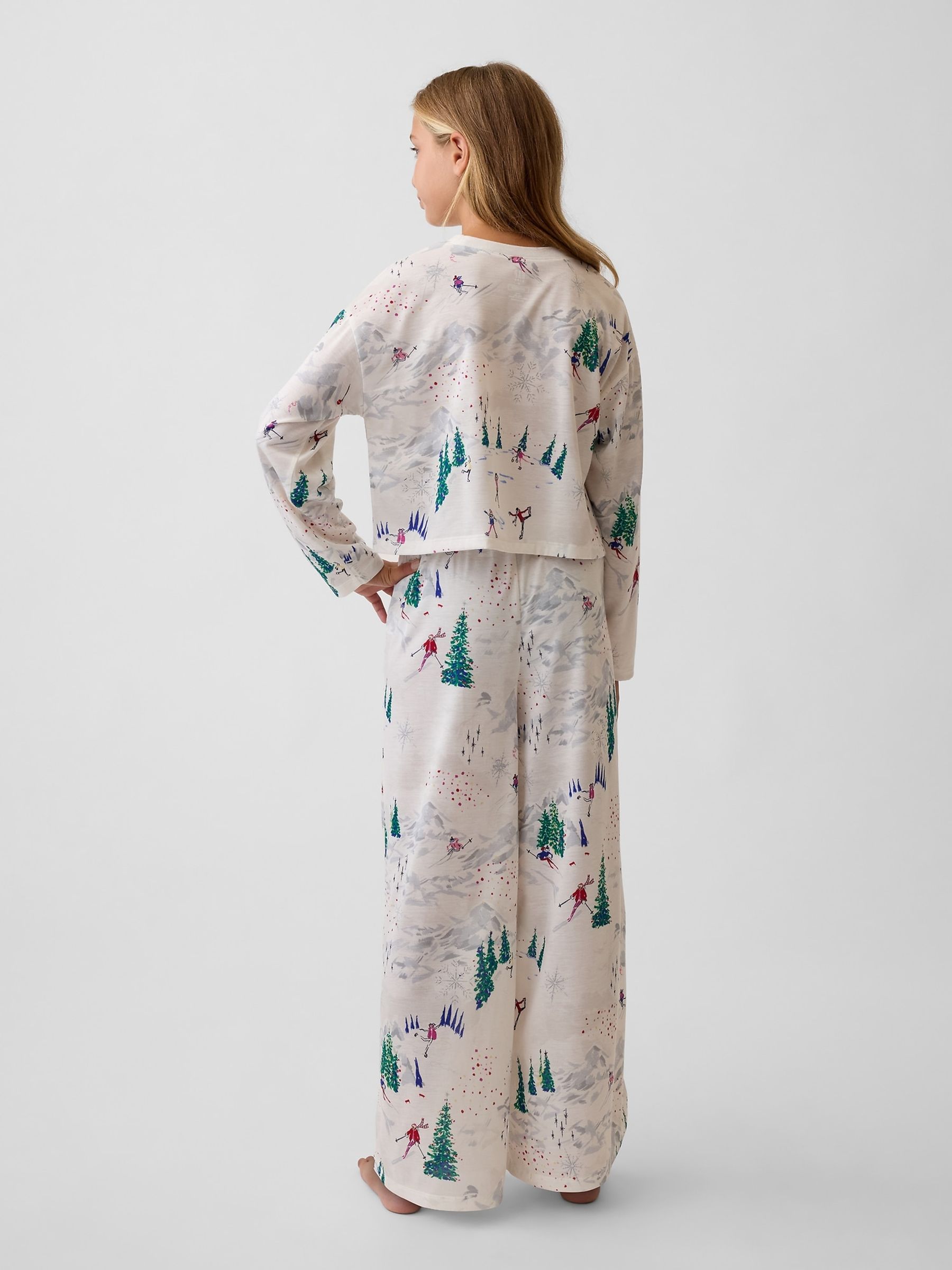 Cream Ski Scene Wide-Leg Pyjamas Set - Image 2 of 4