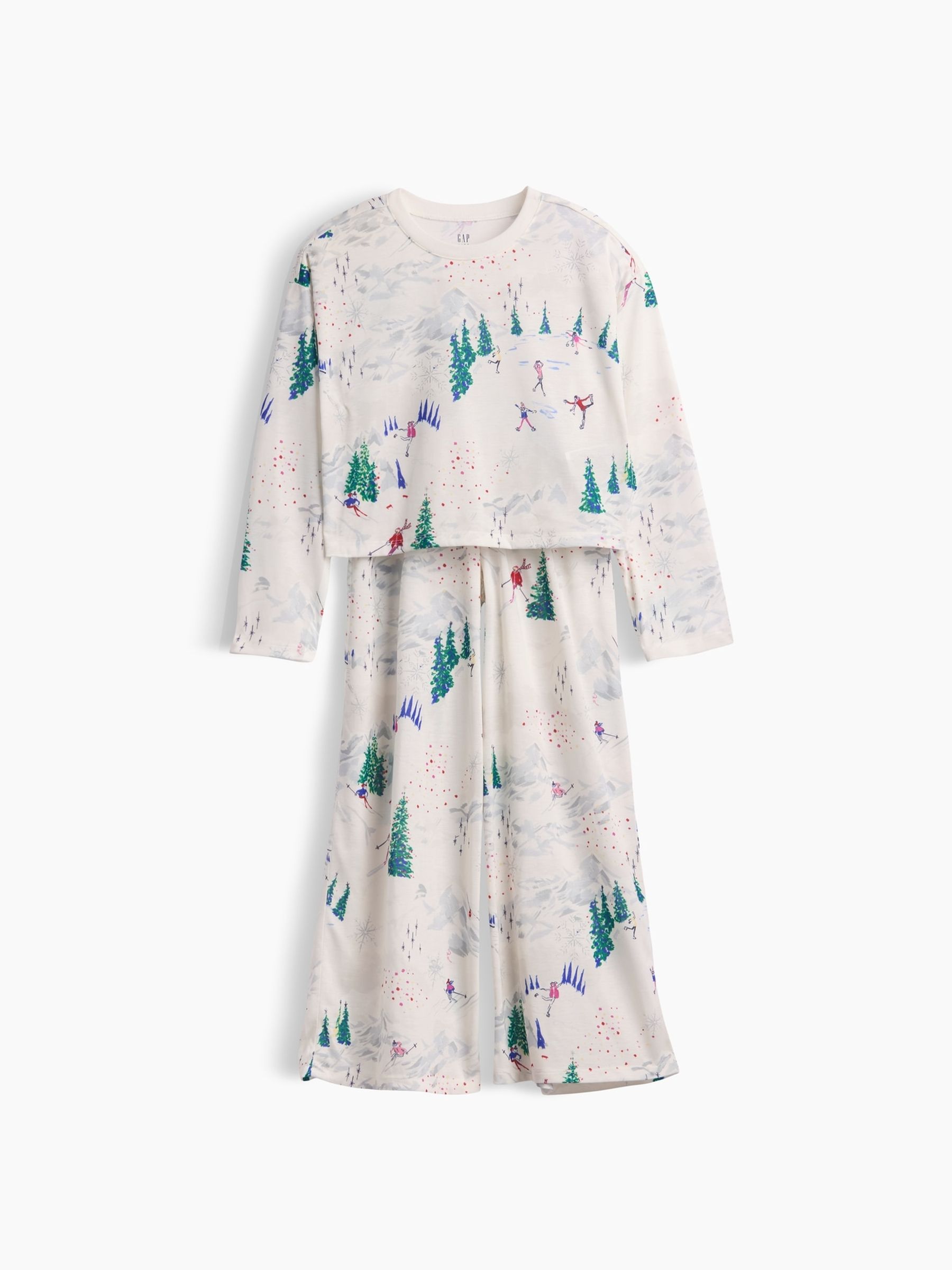 Cream Ski Scene Wide-Leg Pyjamas Set - Image 3 of 4