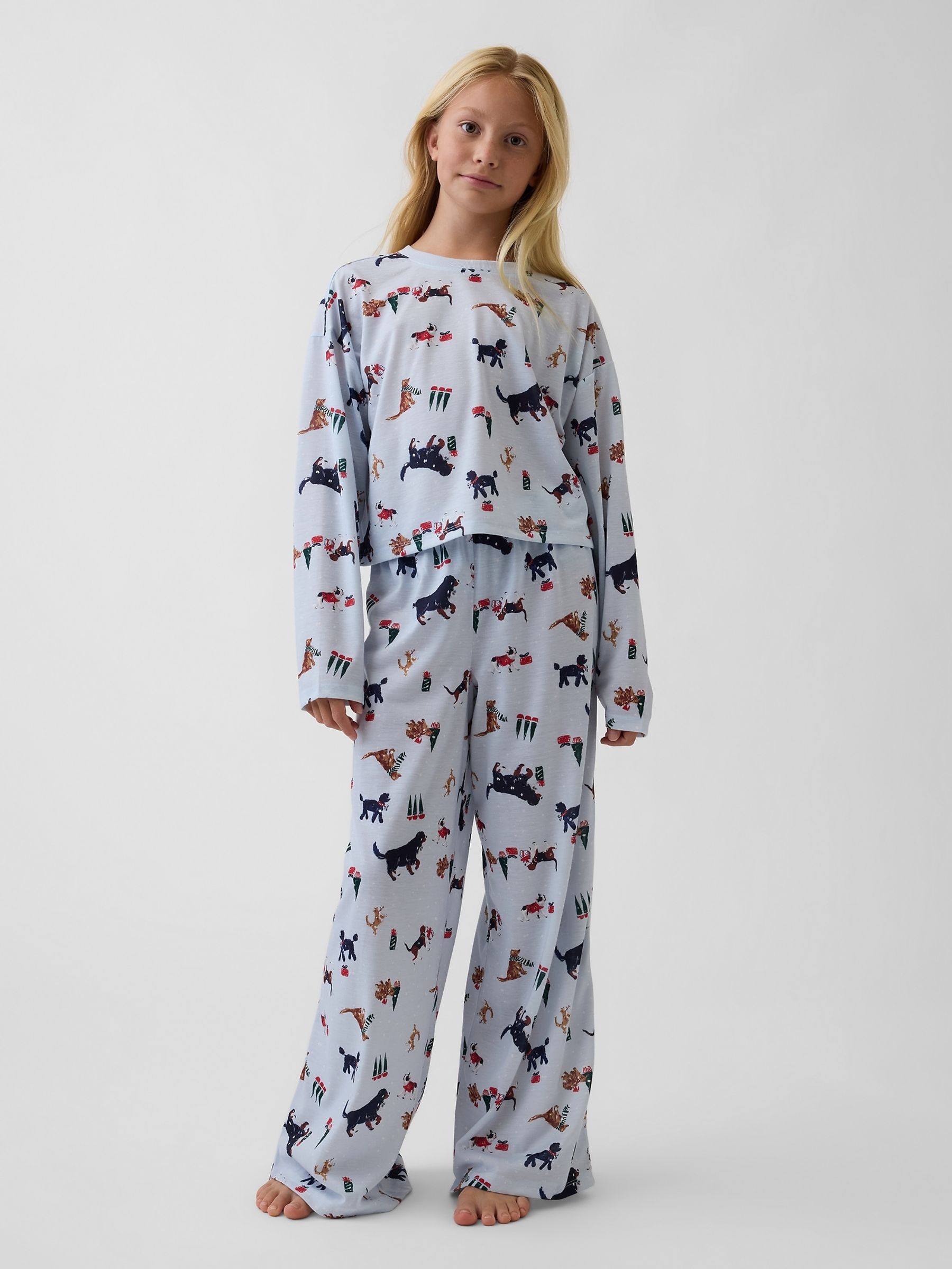 Blue Dog Wide-Leg Pyjamas Set - Image 1 of 4