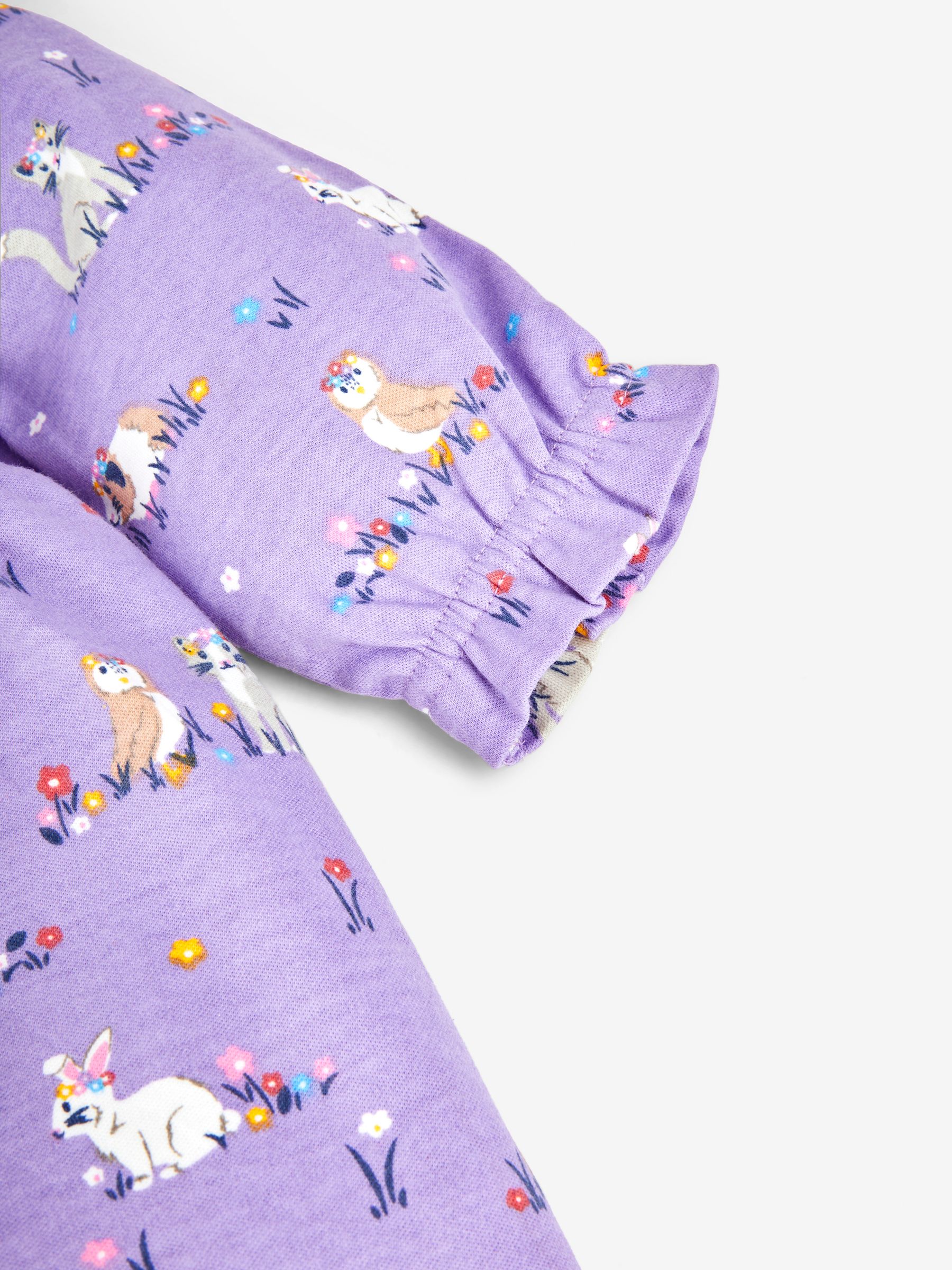 Lilac Girls' Animal Friends Button Front Dress With Collar - Image 3 of 3