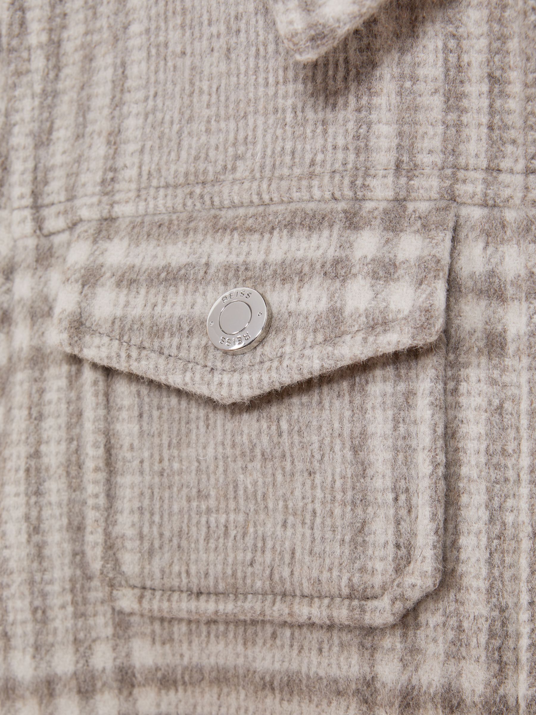 9-14 yrs Wool Trucker Jacket in Oatmeal Check - Image 5 of 5