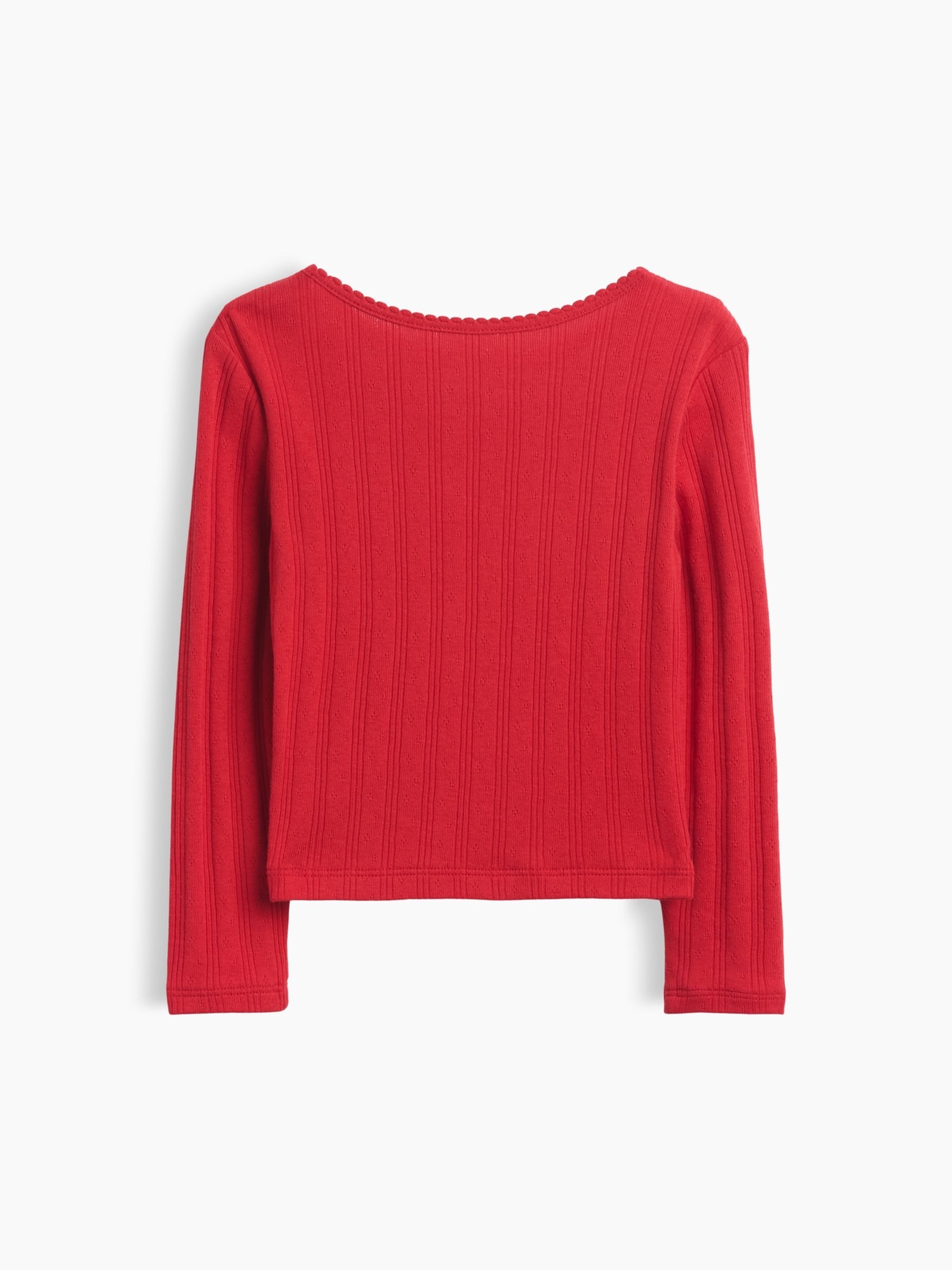 Red Arch Logo Pointelle Long Sleeve T-Shirt - Image 3 of 4