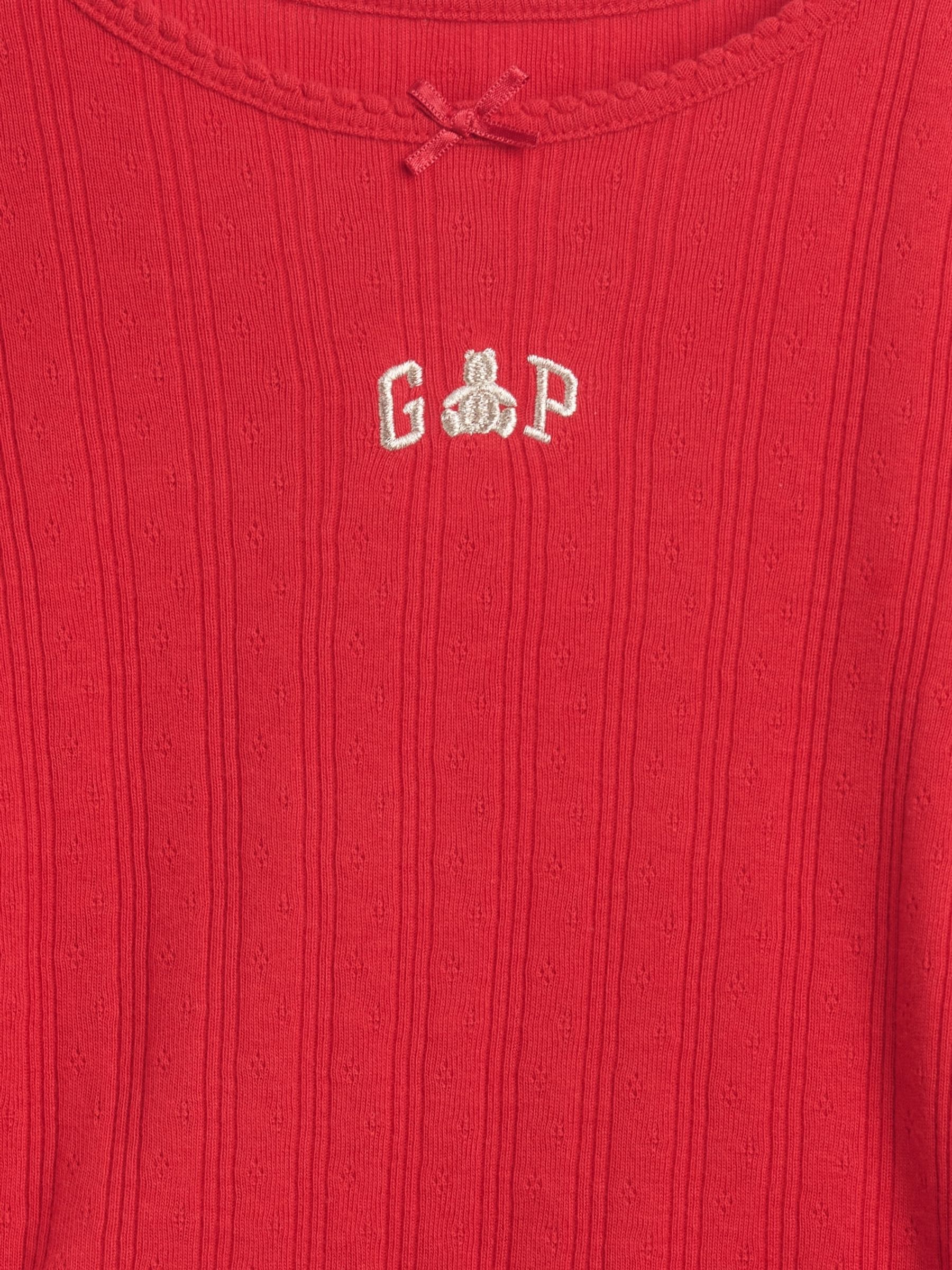 Red Arch Logo Pointelle Long Sleeve T-Shirt - Image 4 of 4