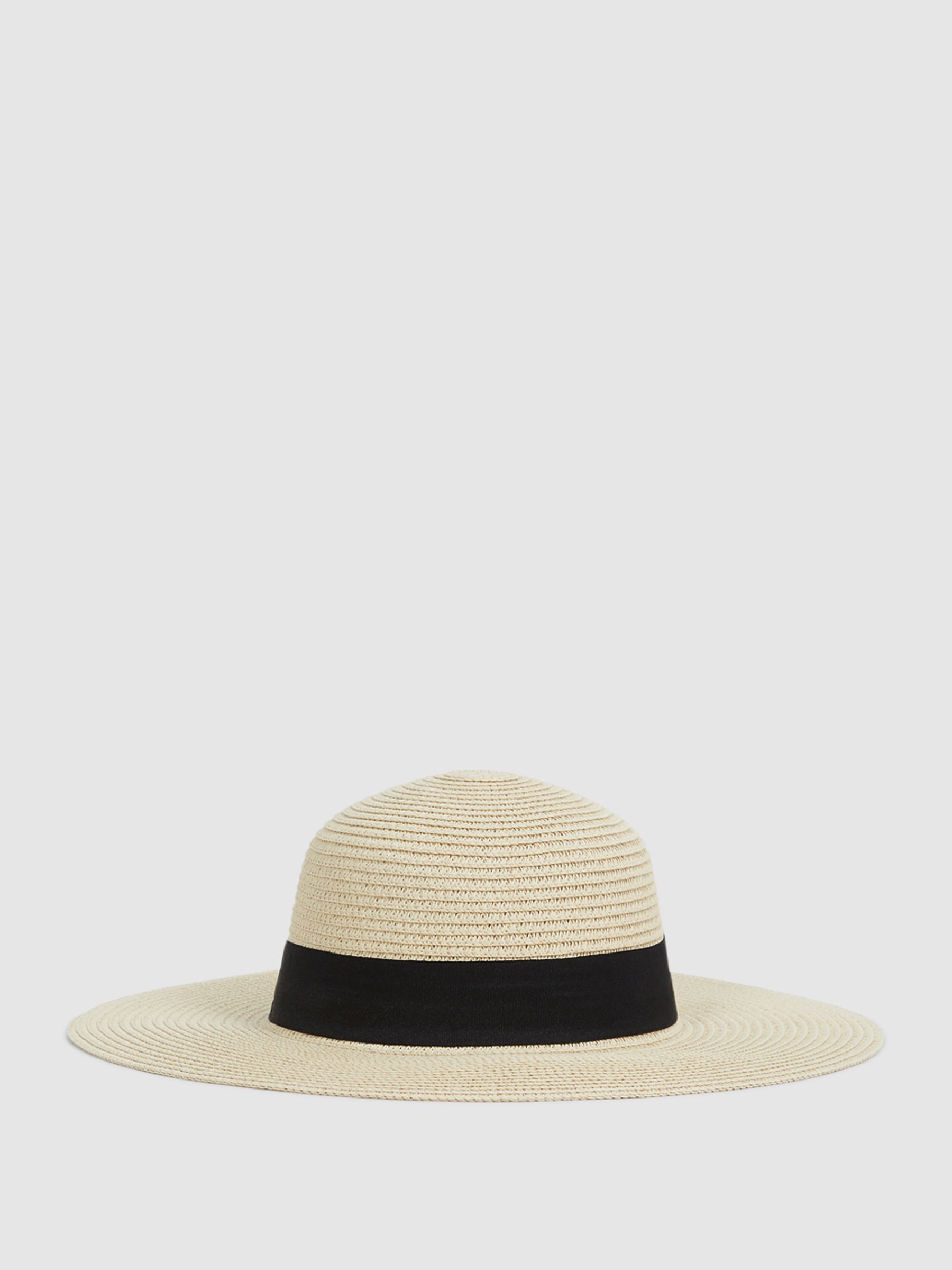 Woven Wide Brim Hat in Natural - Image 1 of 5