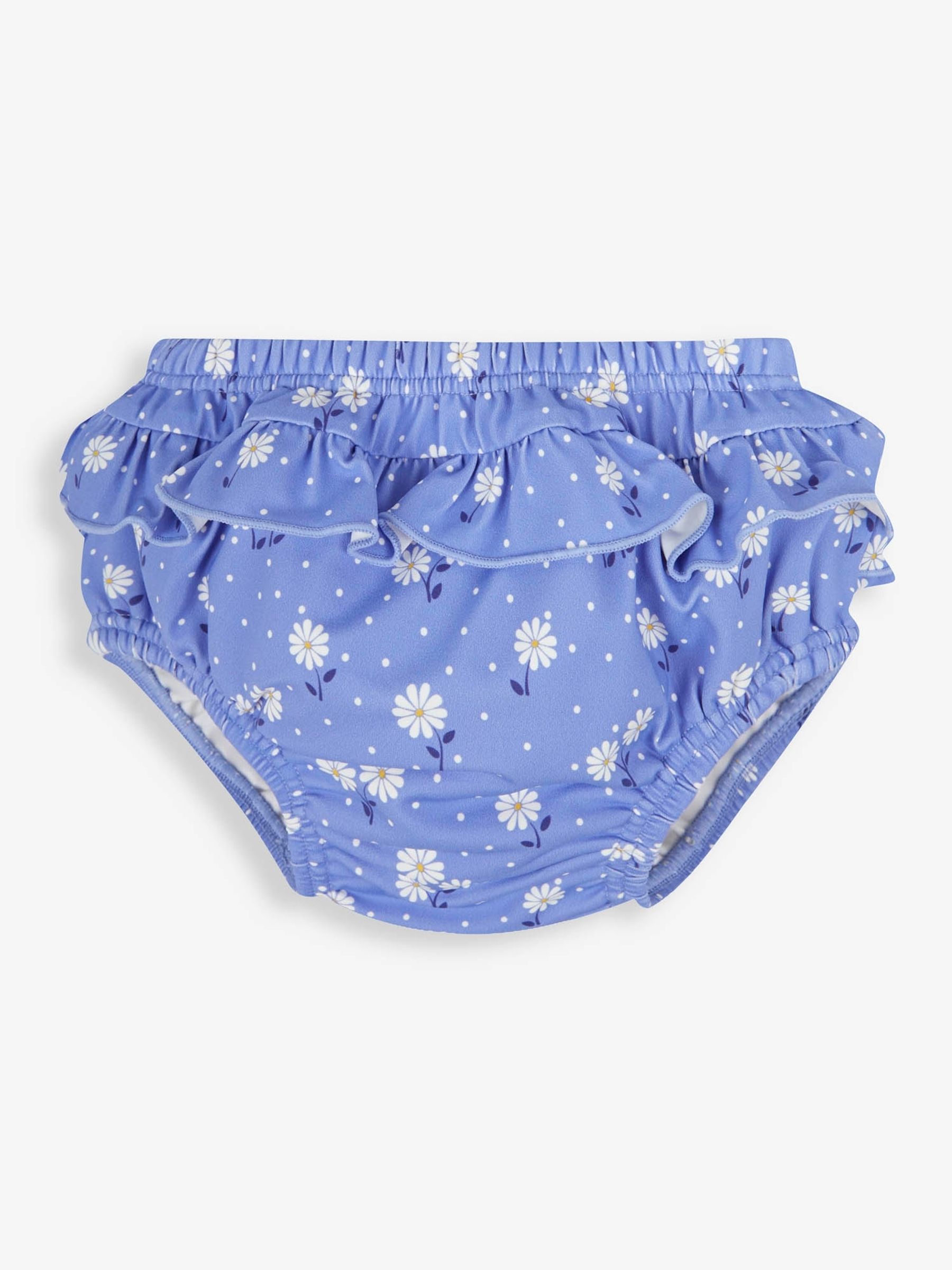 Blue Daisy Frilly Swim Nappy - Image 1 of 2