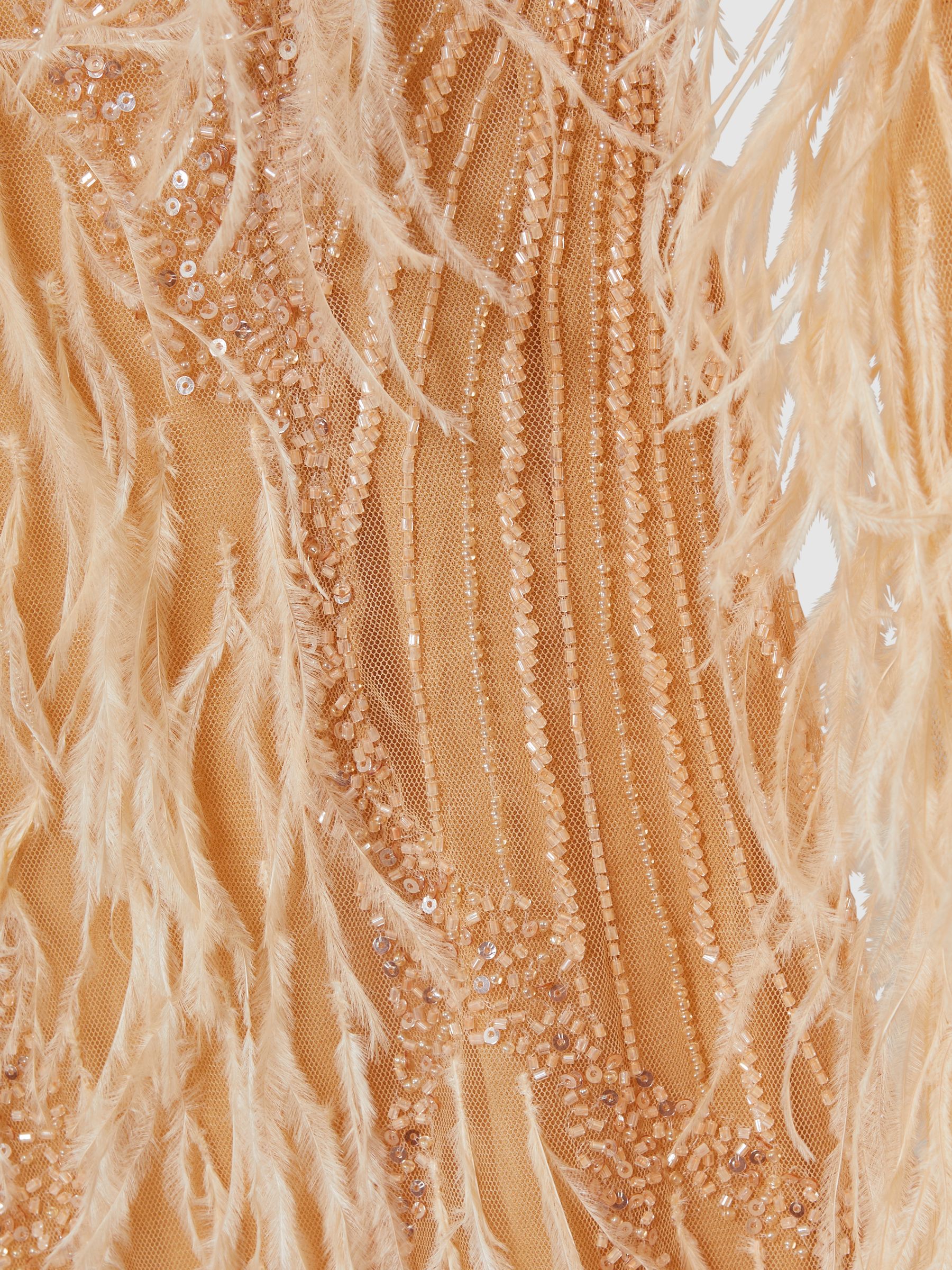 Rachel Gilbert Embellished Feather Mini Dress in Blush - Image 7 of 7