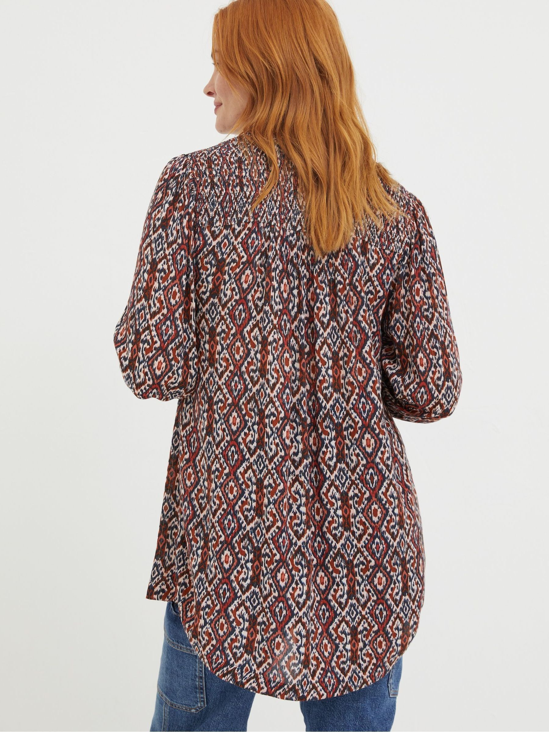 Brown Patsy Ikat Geo Tunic - Image 2 of 4