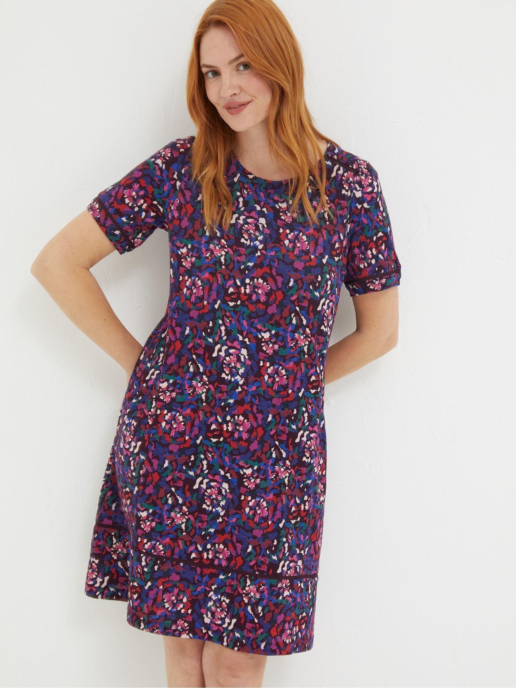 Purple Simone Abstract Jersey Dress - Image 1 of 6 Purple Simone Abstract Jersey Dress - Image 1 of 6