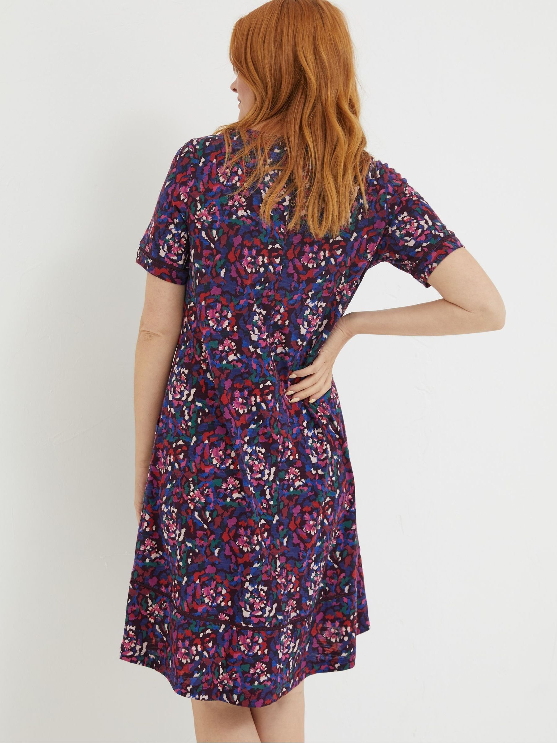 Purple Simone Abstract Jersey Dress - Image 2 of 6 Purple Simone Abstract Jersey Dress - Image 2 of 6