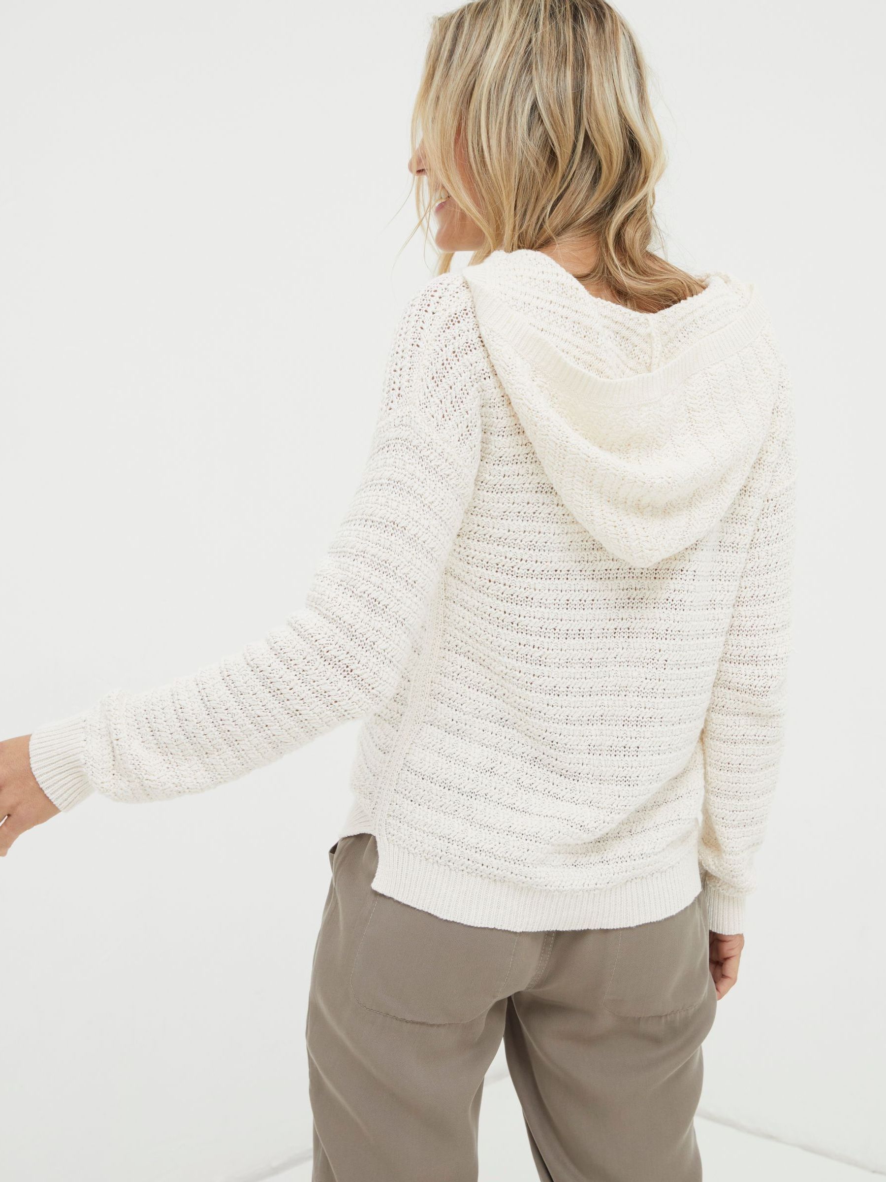 Natural Textured Knitted Hoodie - Image 5 of 7