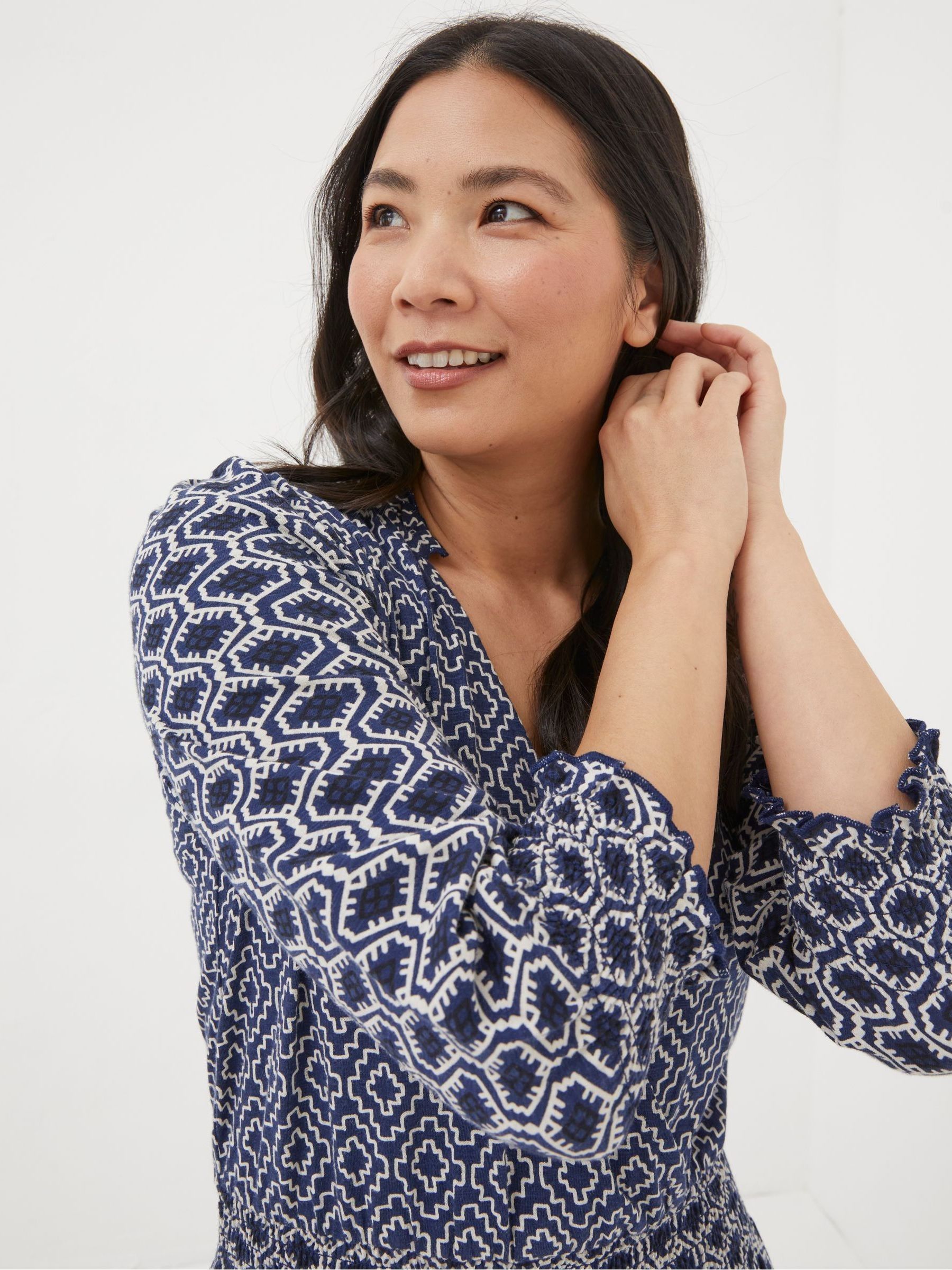 Blue Amba Patchwork Geo Jersey Dress - Image 2 of 3