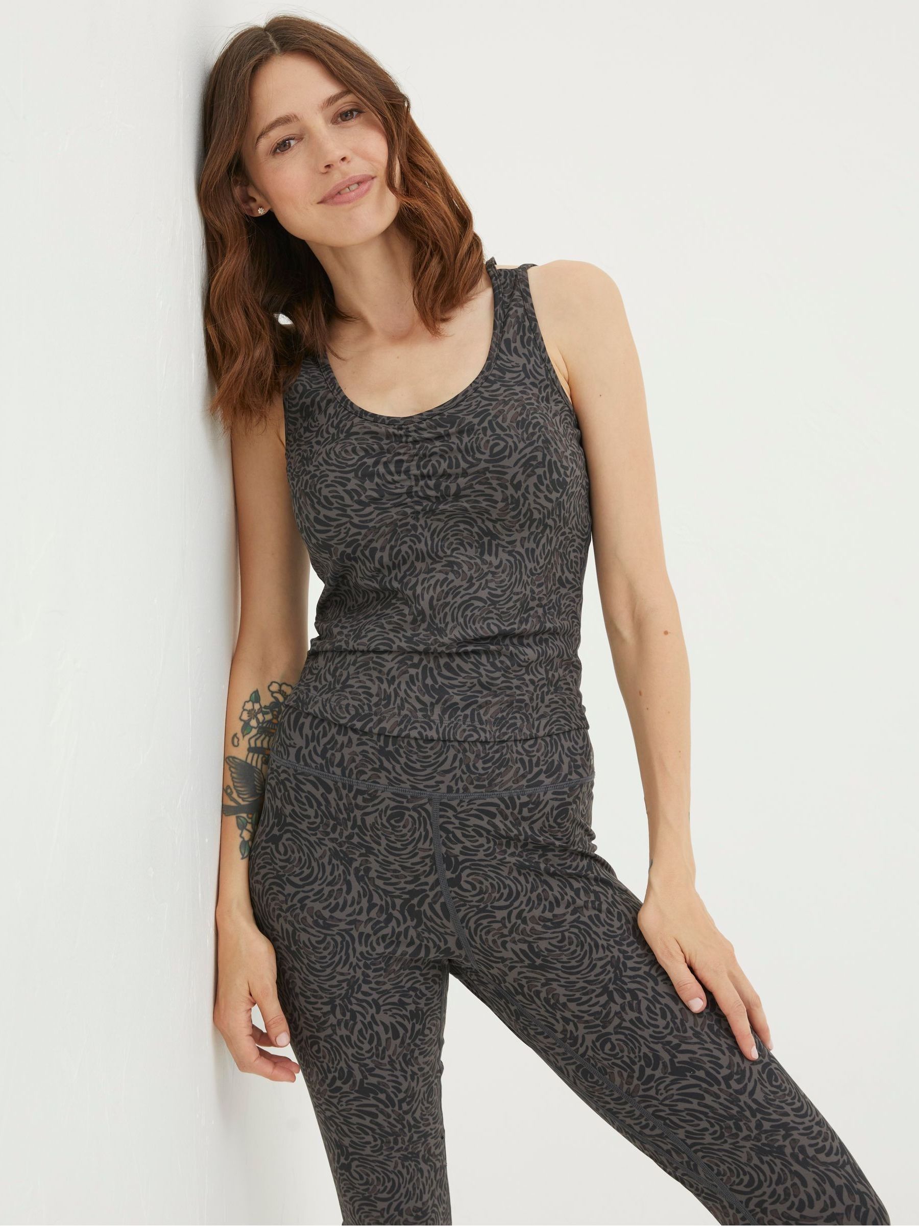 Elowen Grey Print Crop Top - Image 1 of 6