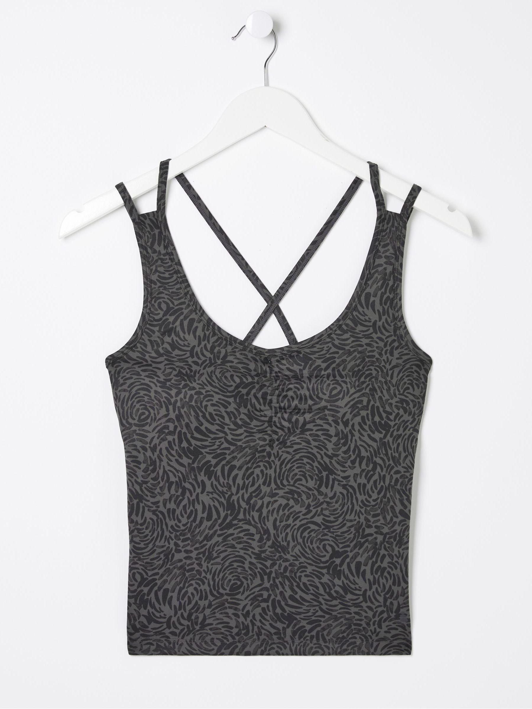 Elowen Grey Print Crop Top - Image 6 of 6