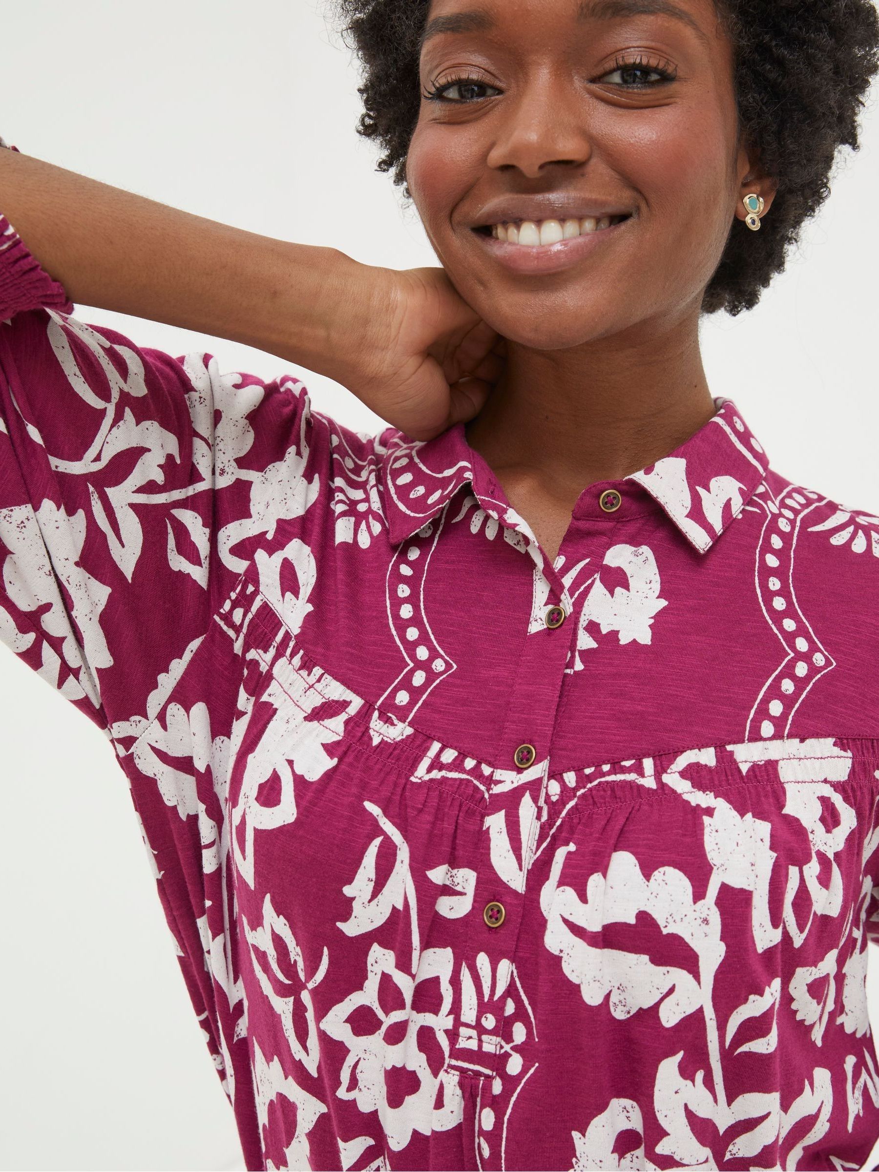 Sadie Purple Wallpaper Shirt - Image 4 of 5