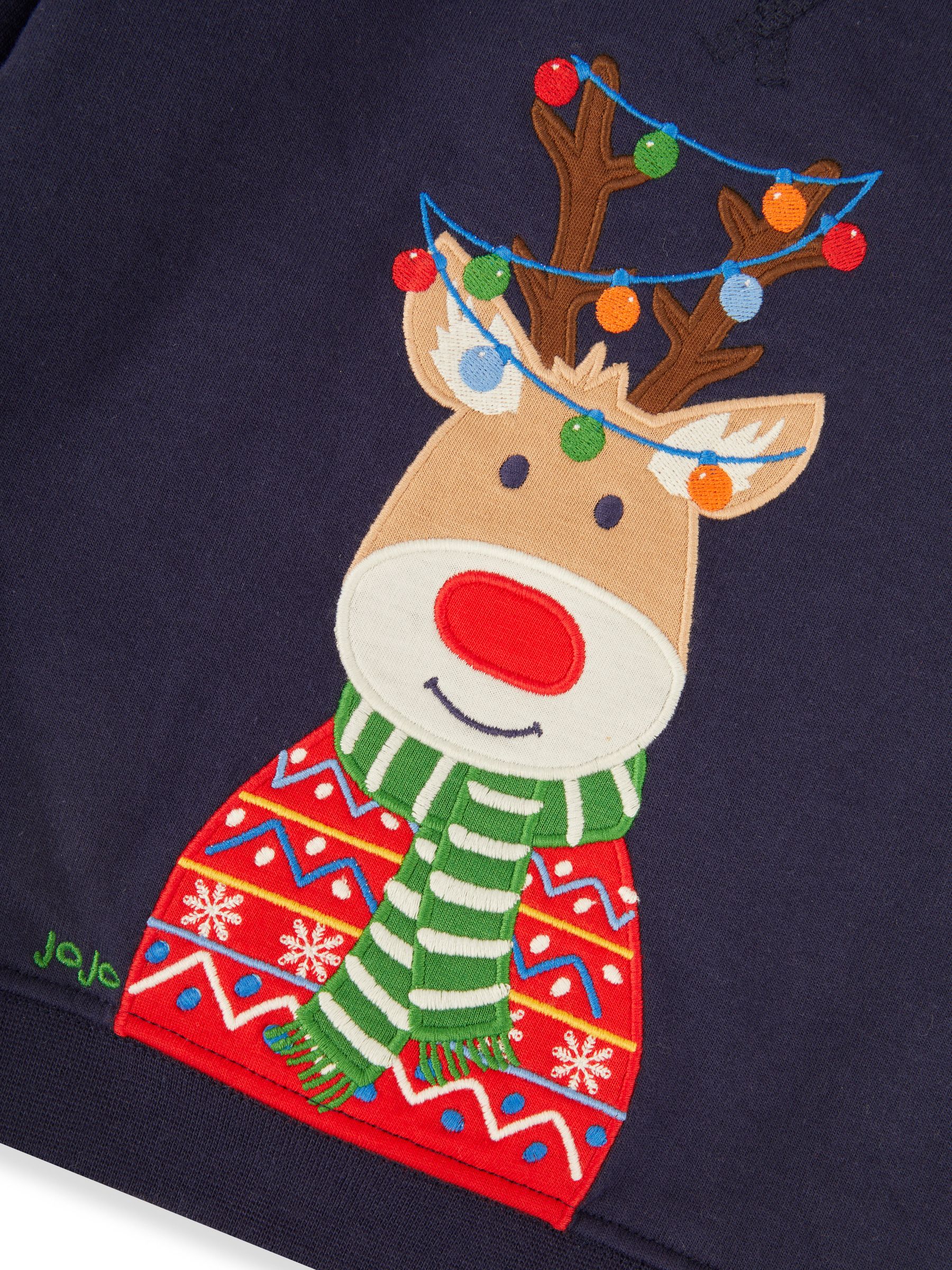 Navy Blue Reindeer Appliqué Sweatshirt - Image 3 of 3