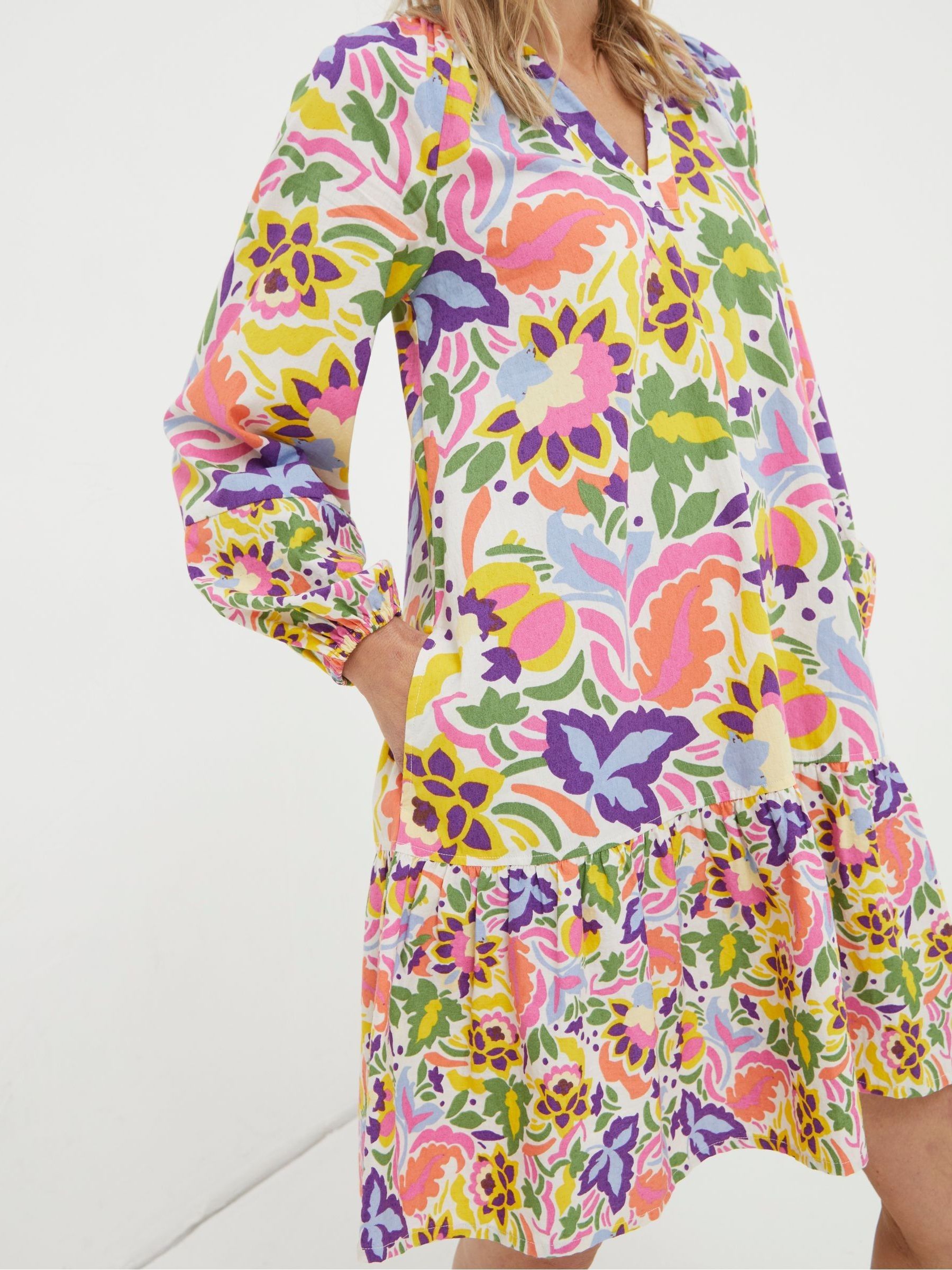 Yellow Art Floral Tunic?Dress - Image 4 of 6
